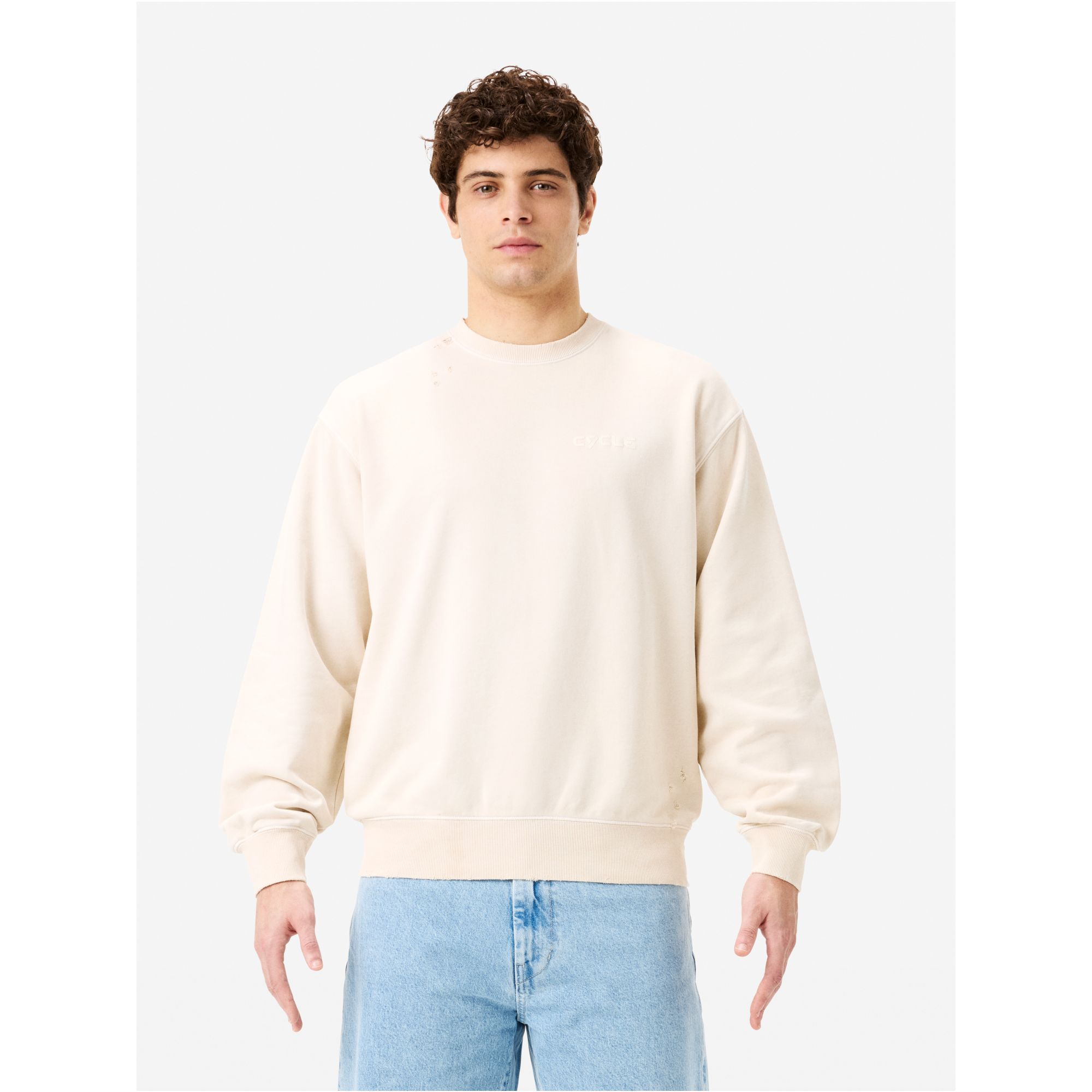 Ethan sweatshirt with logo and rips