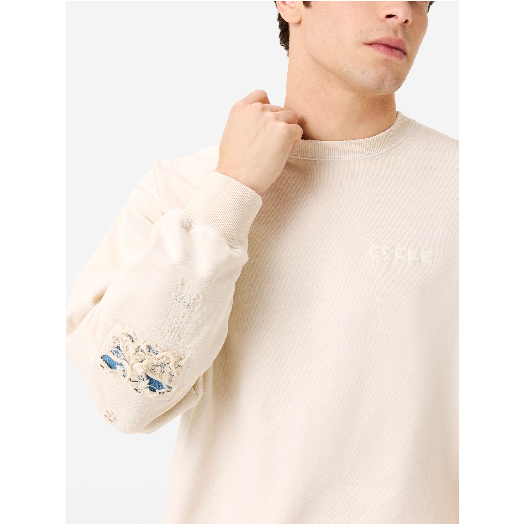 Felpa Ethan con logo e rotture