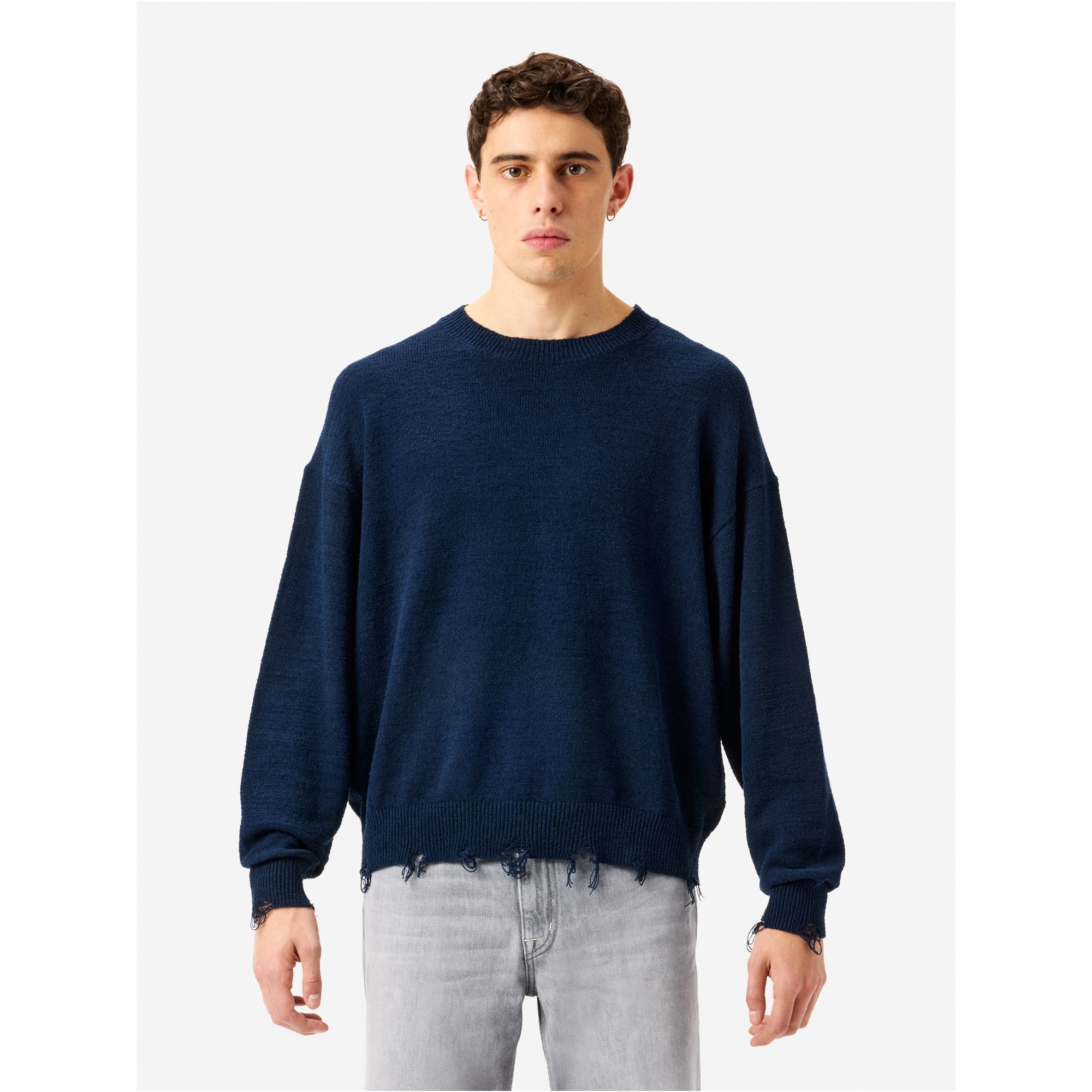 Arty jumper with distressed hem