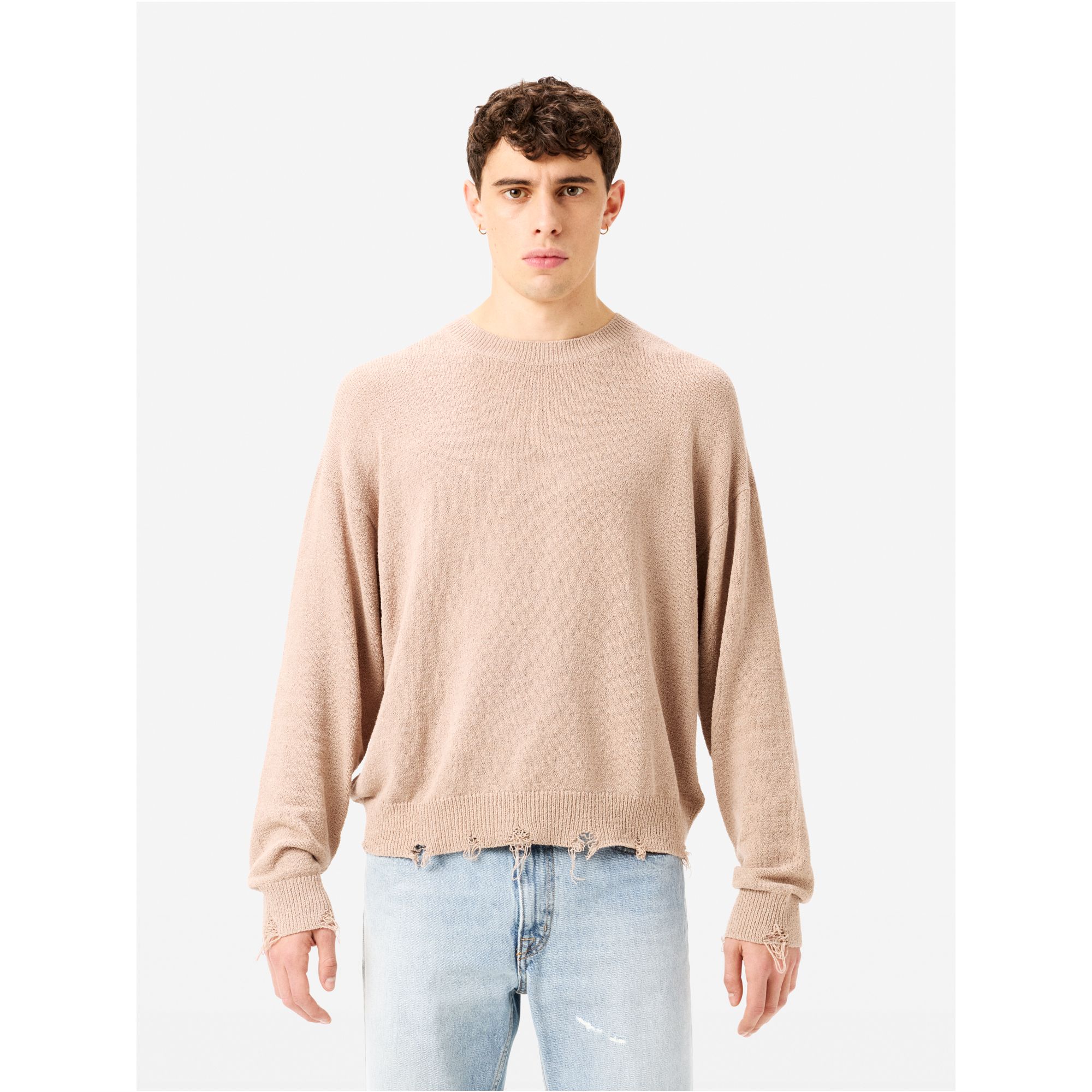 Arty jumper with distressed hem