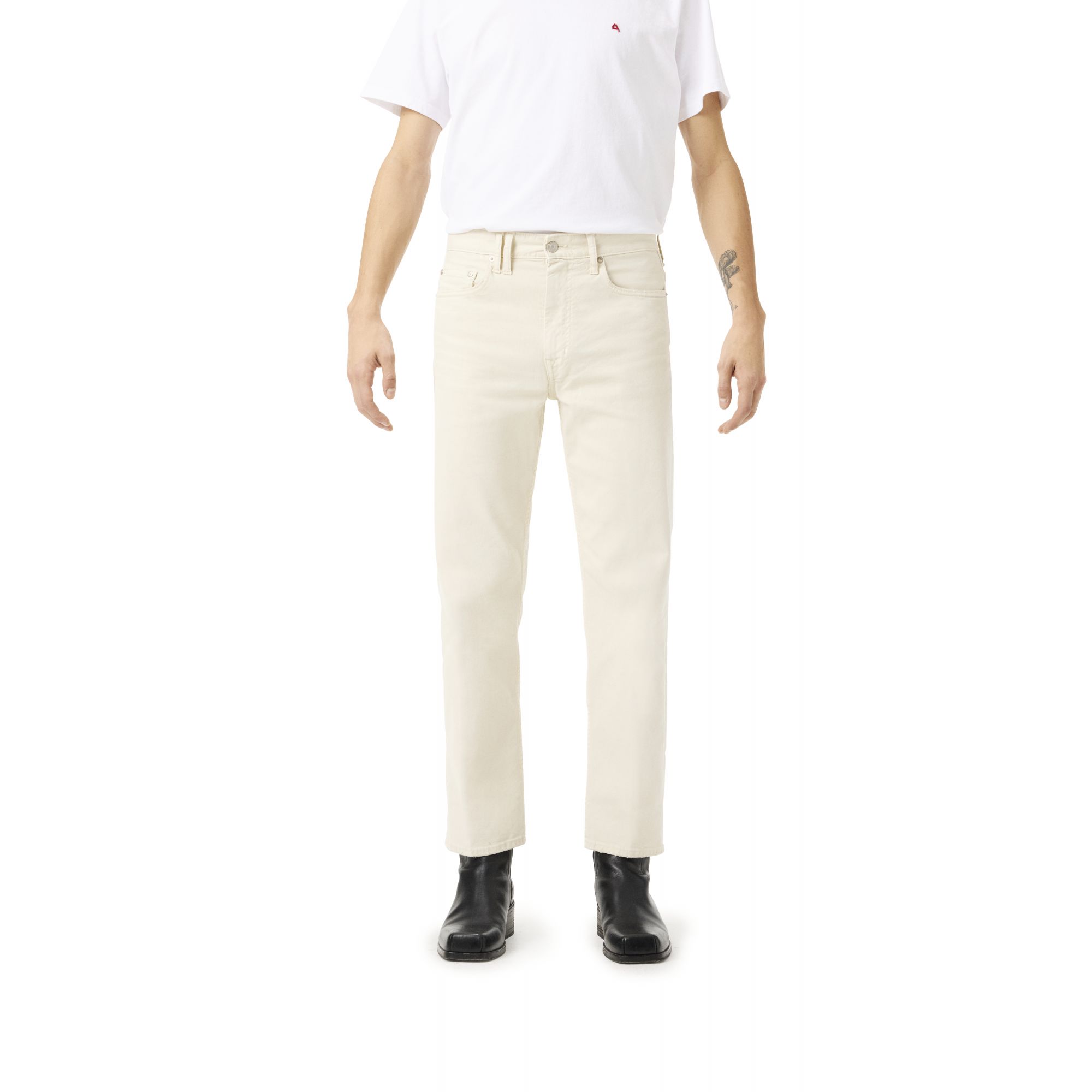 Wise comfort regular fit straight ankle leg distressed garment dyed