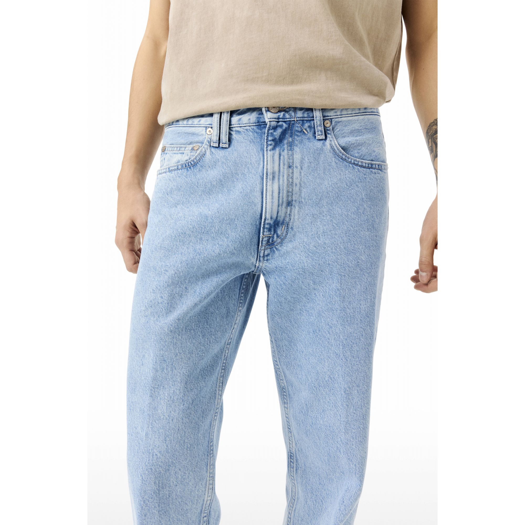 Wise regular fit straight ankle leg light bleach