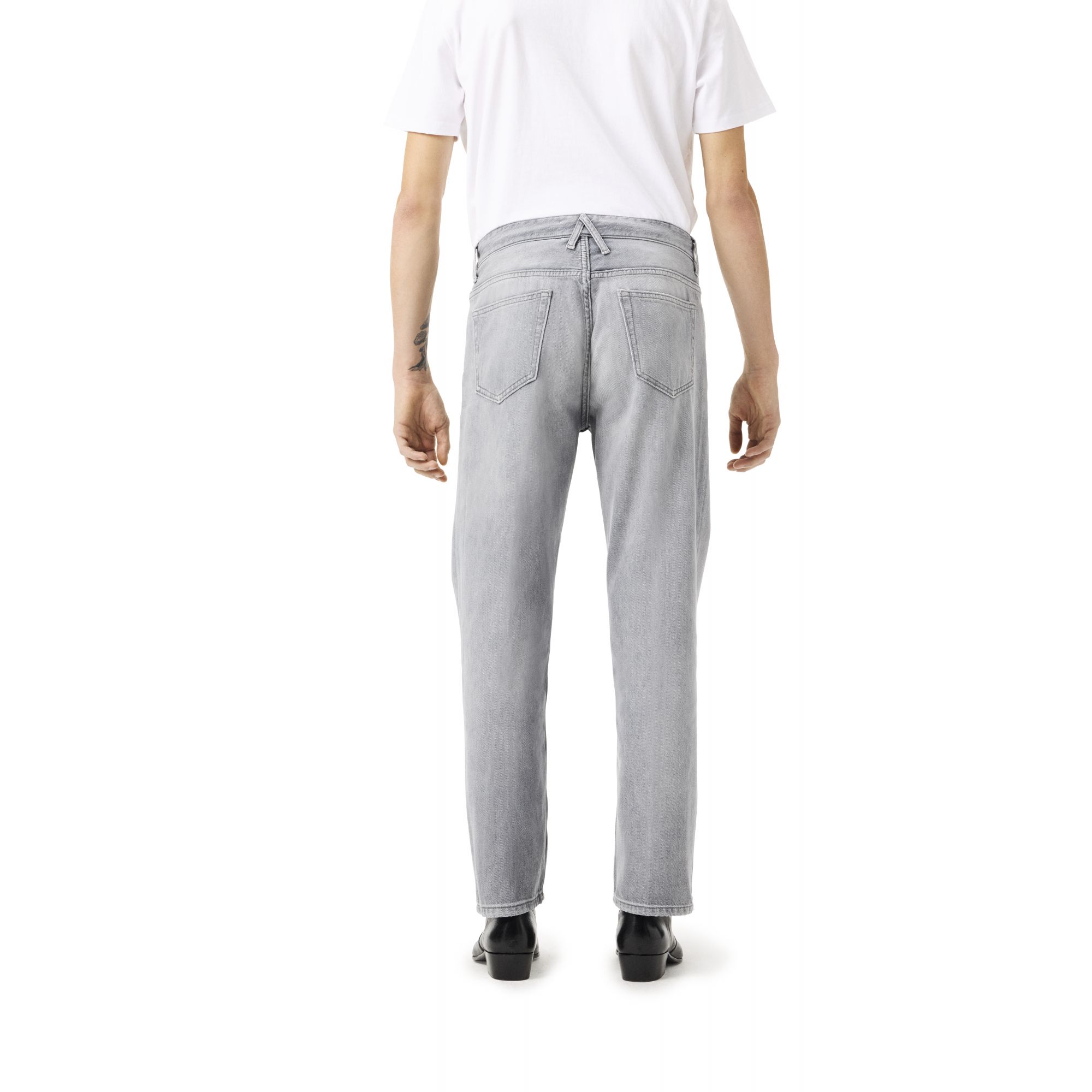 Wise regular fit straight ankle leg light bleach broken edge