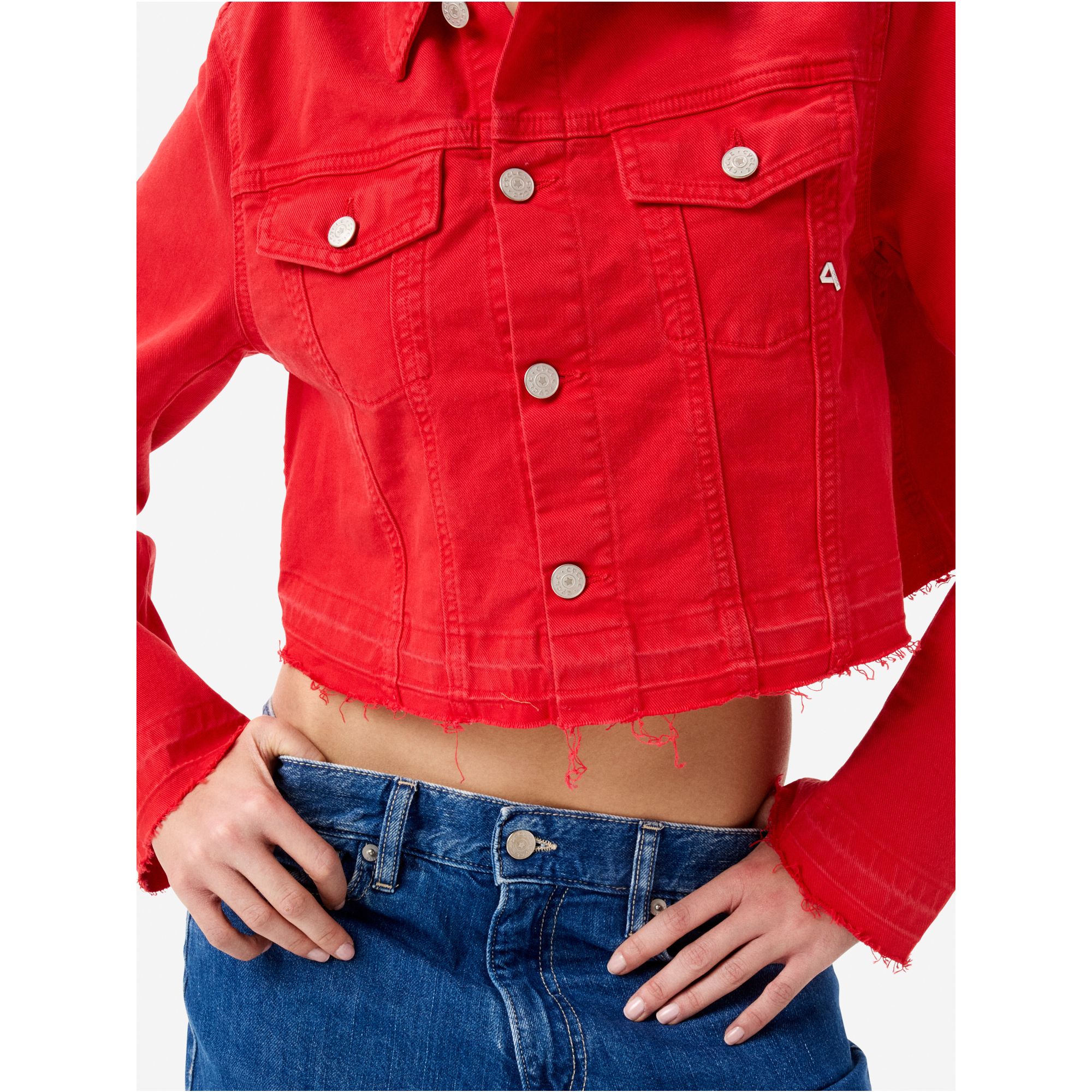 Milu' trucker jacket direct dyed frayed edge