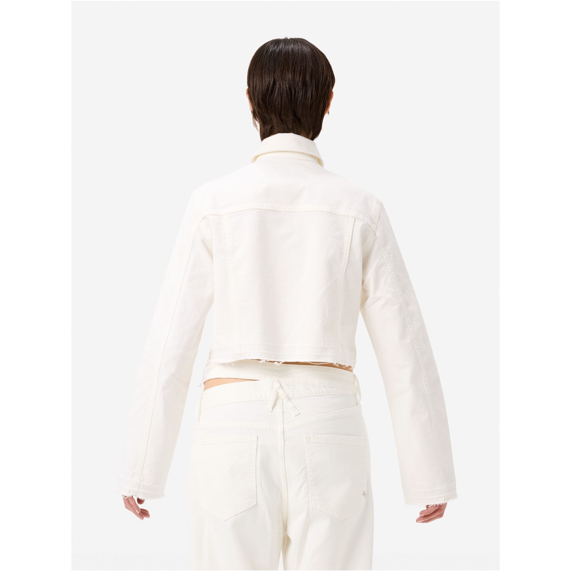 Milu' trucker jacket direct dyed frayed edge