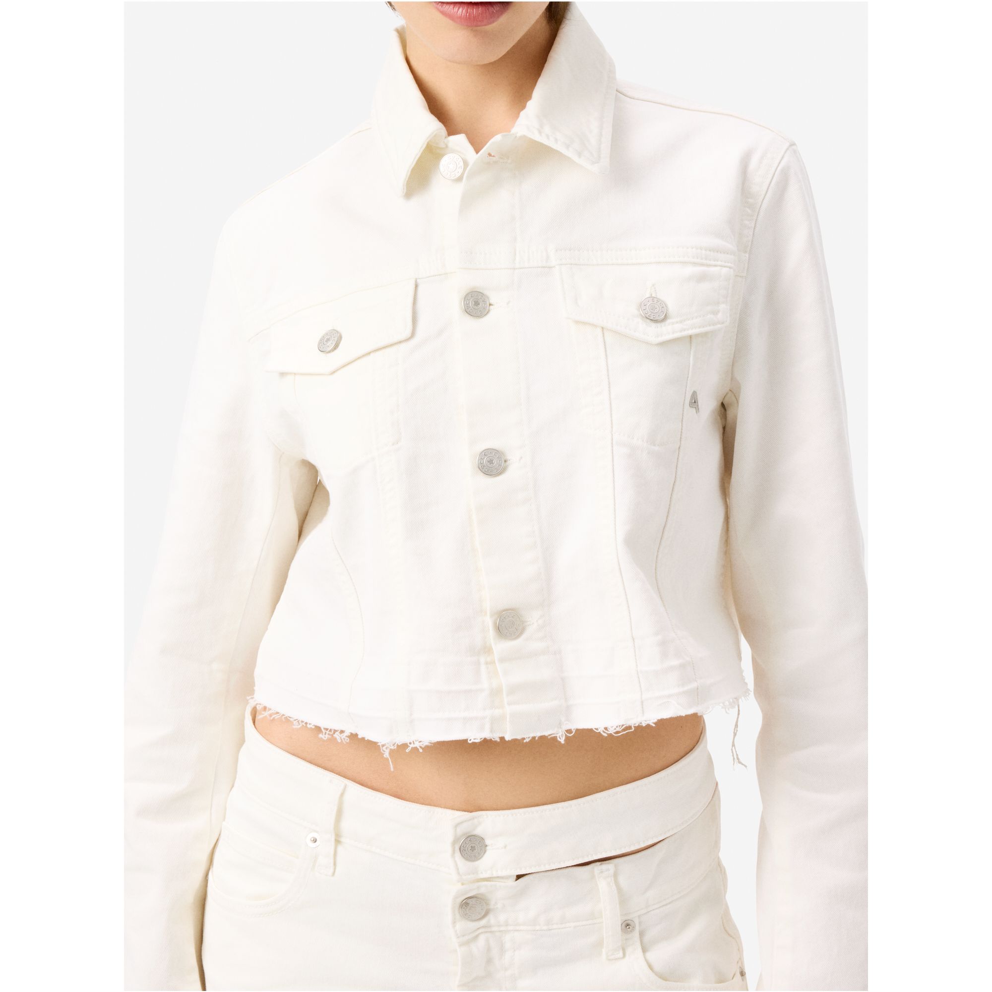 Milu' trucker jacket direct dyed frayed edge