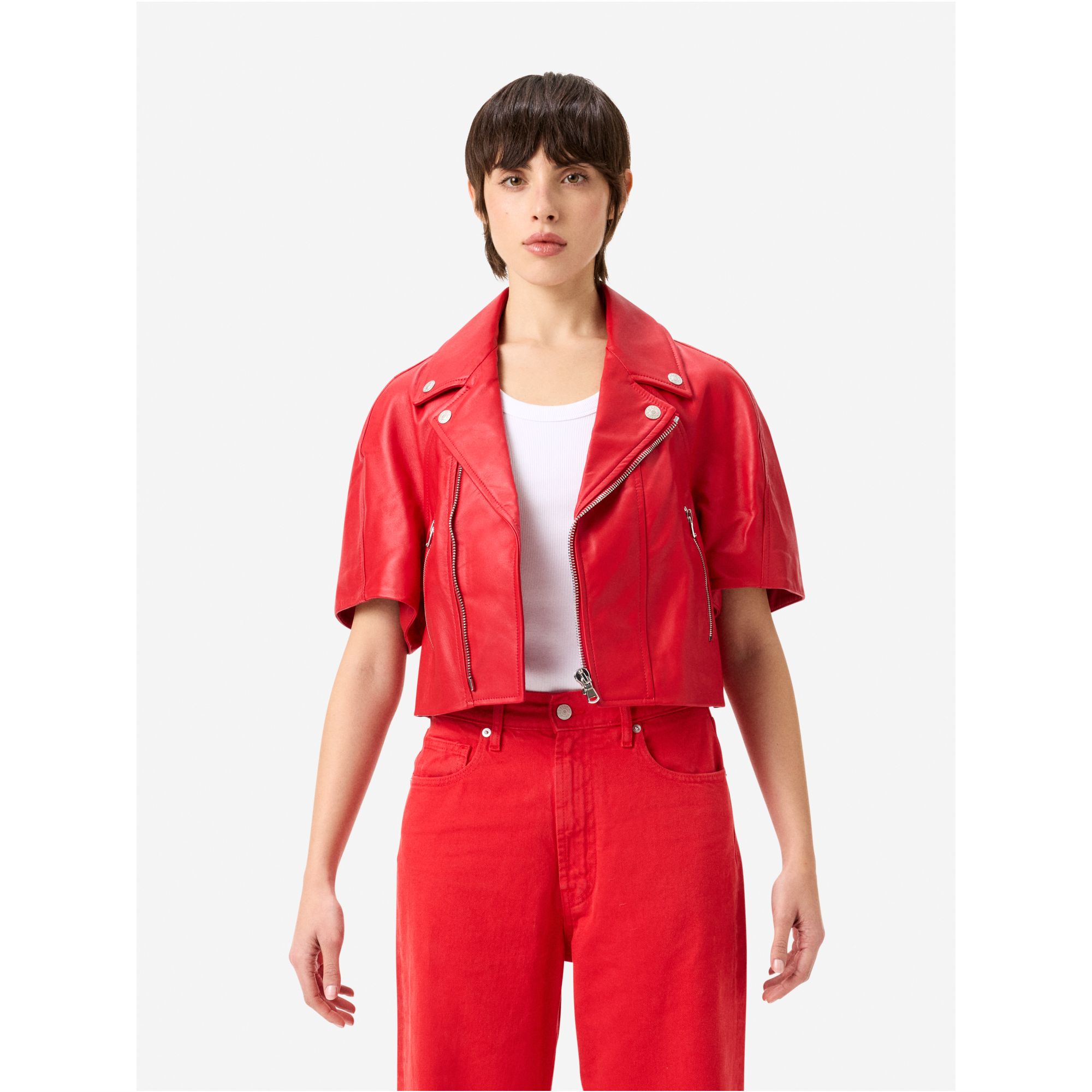 Cropped Coco nappa leather jacket