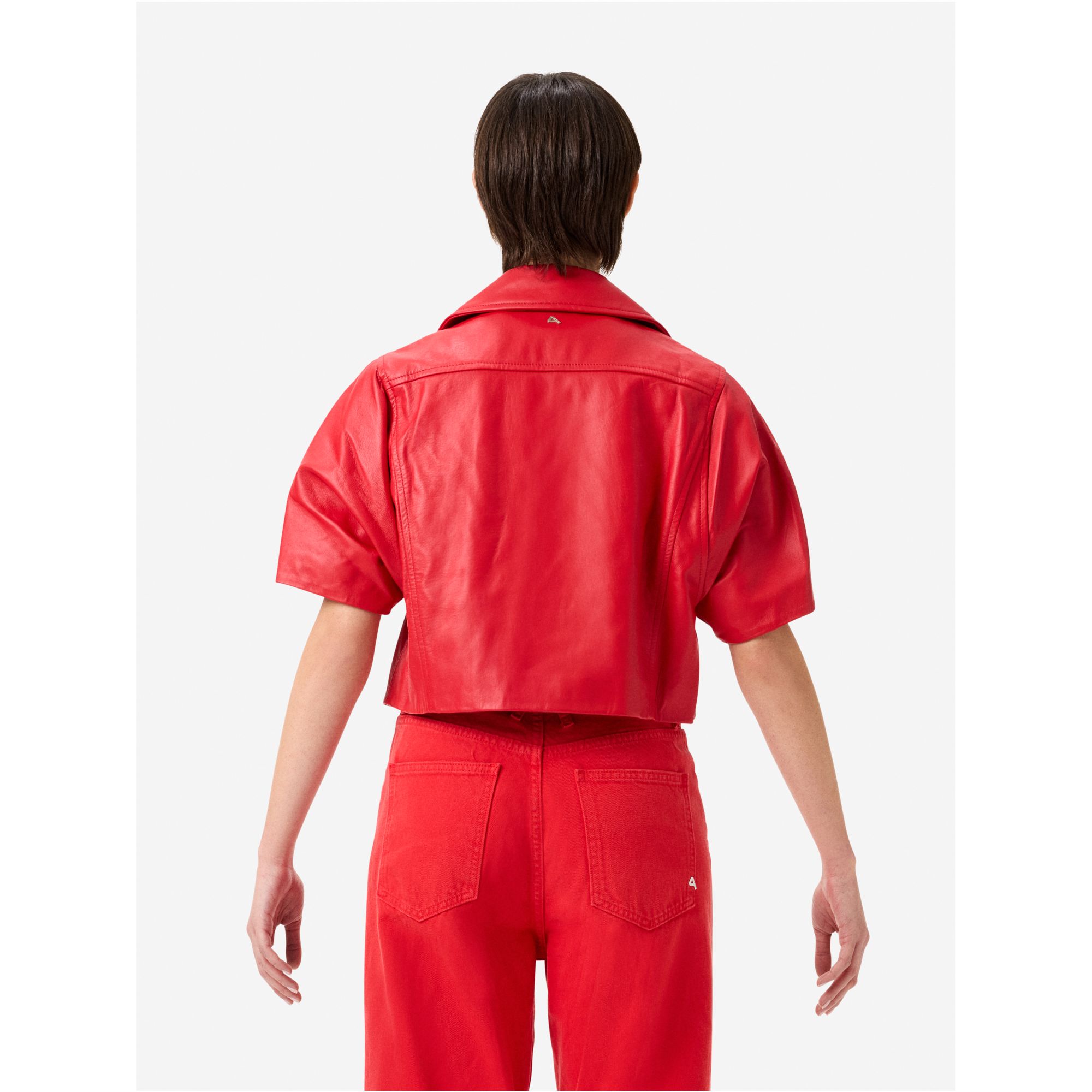 Coco crop leather jacket