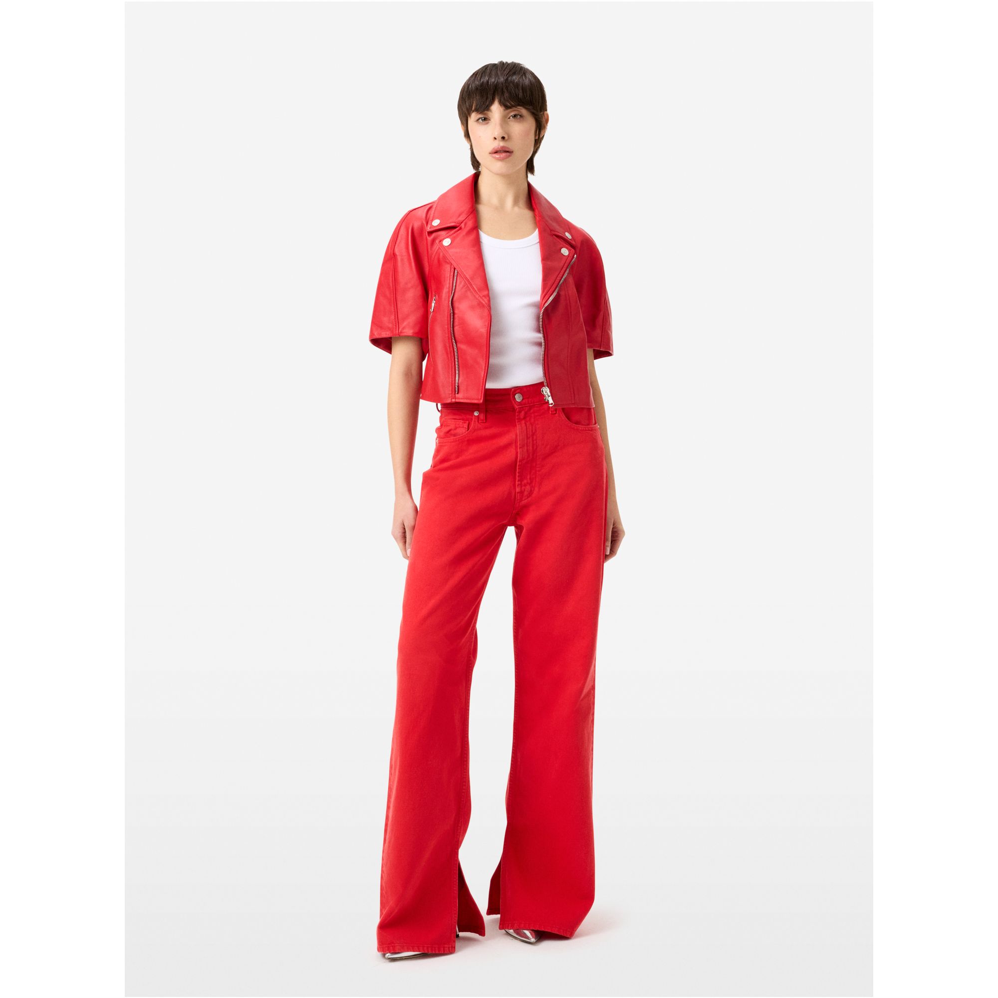 Cropped Coco nappa leather jacket