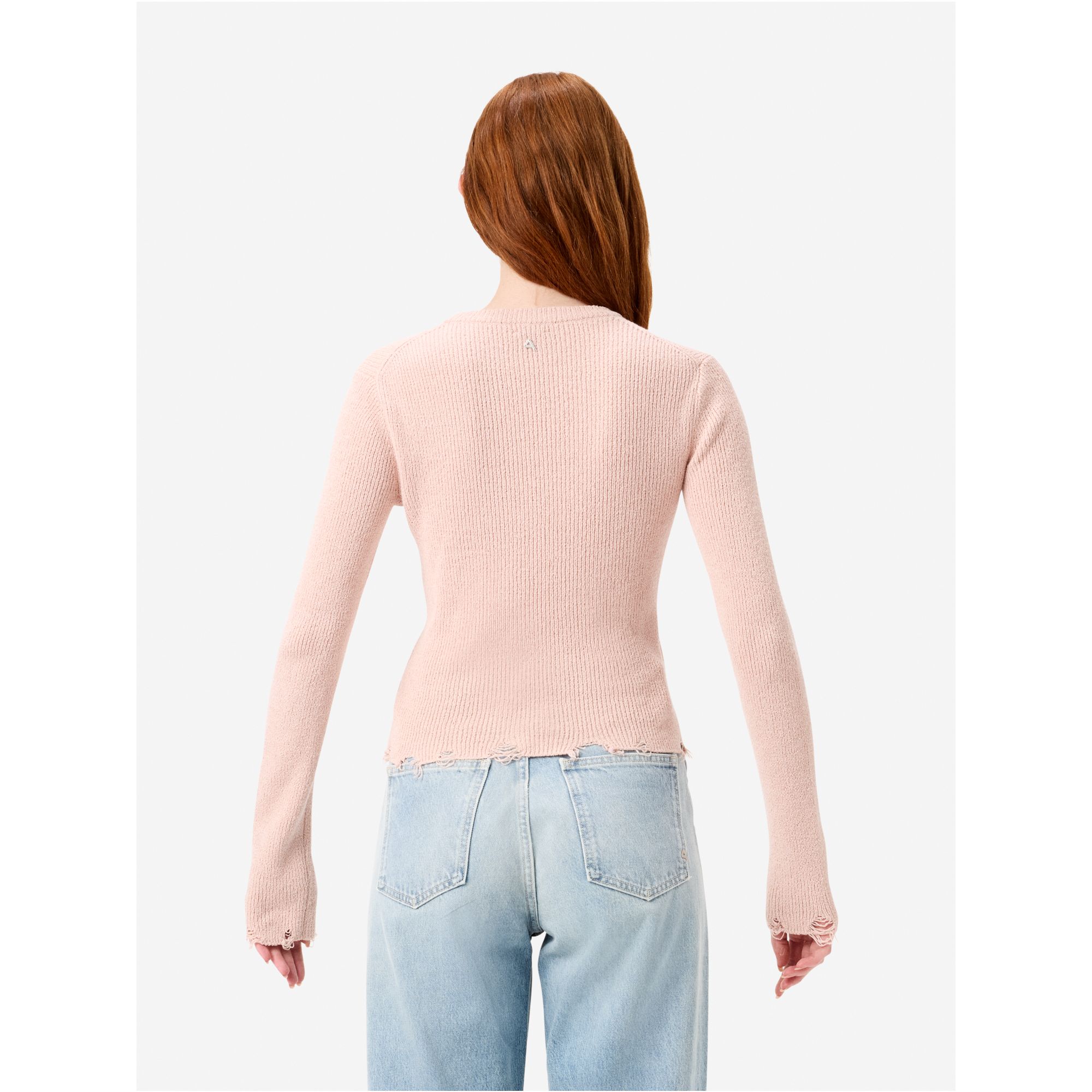 Ribbed Mia jumper with distressed hems