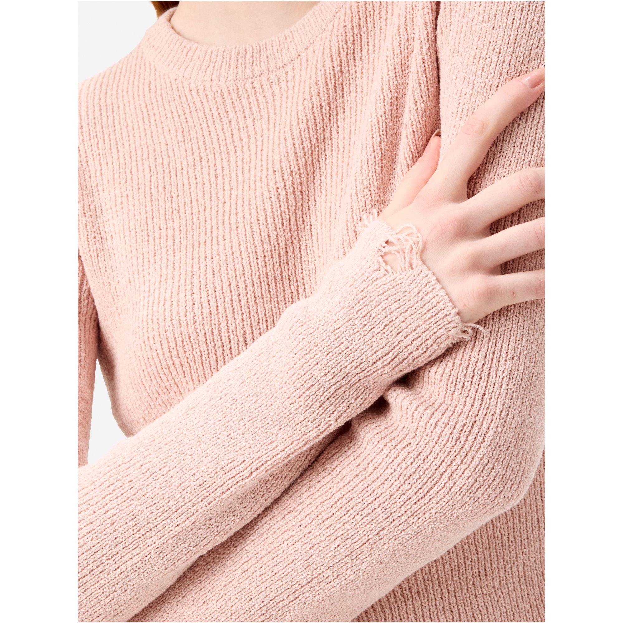 Maglia Mia a costine con orli distressed