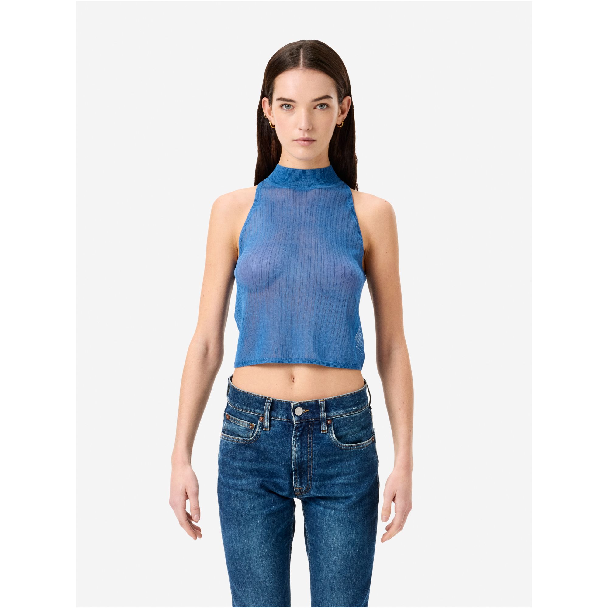 Linen-blend Ava crop top