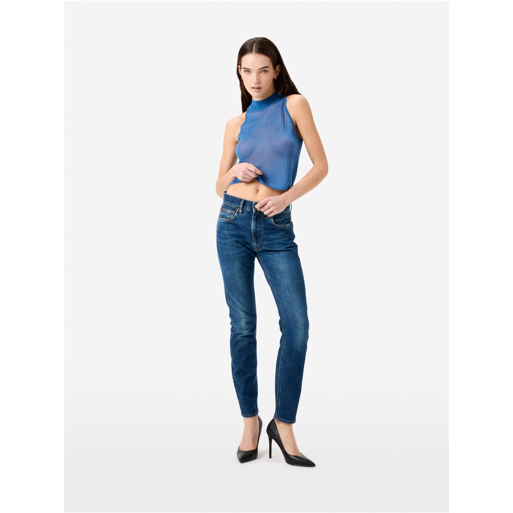 Linen-blend Ava crop top