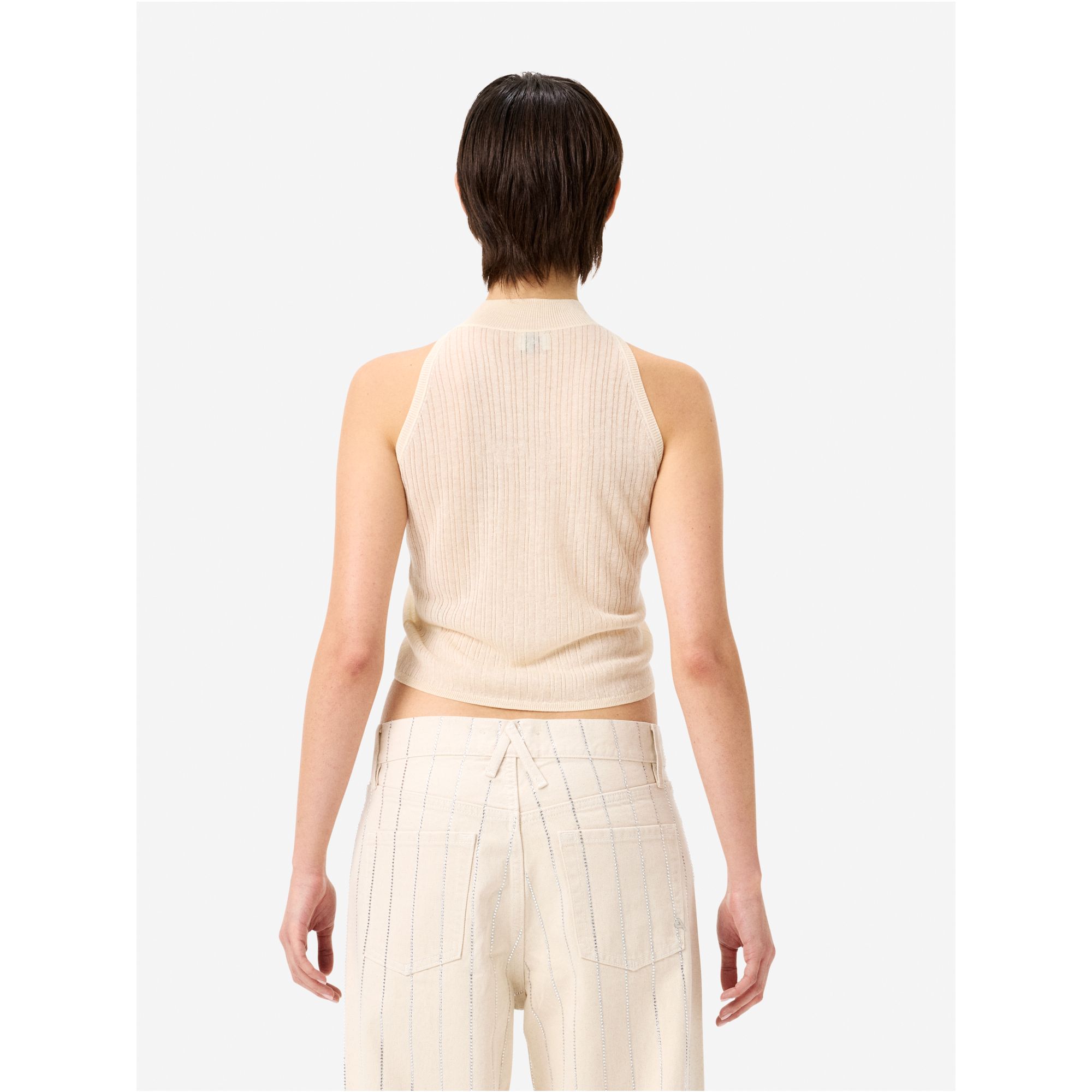 Linen-blend Ava crop top