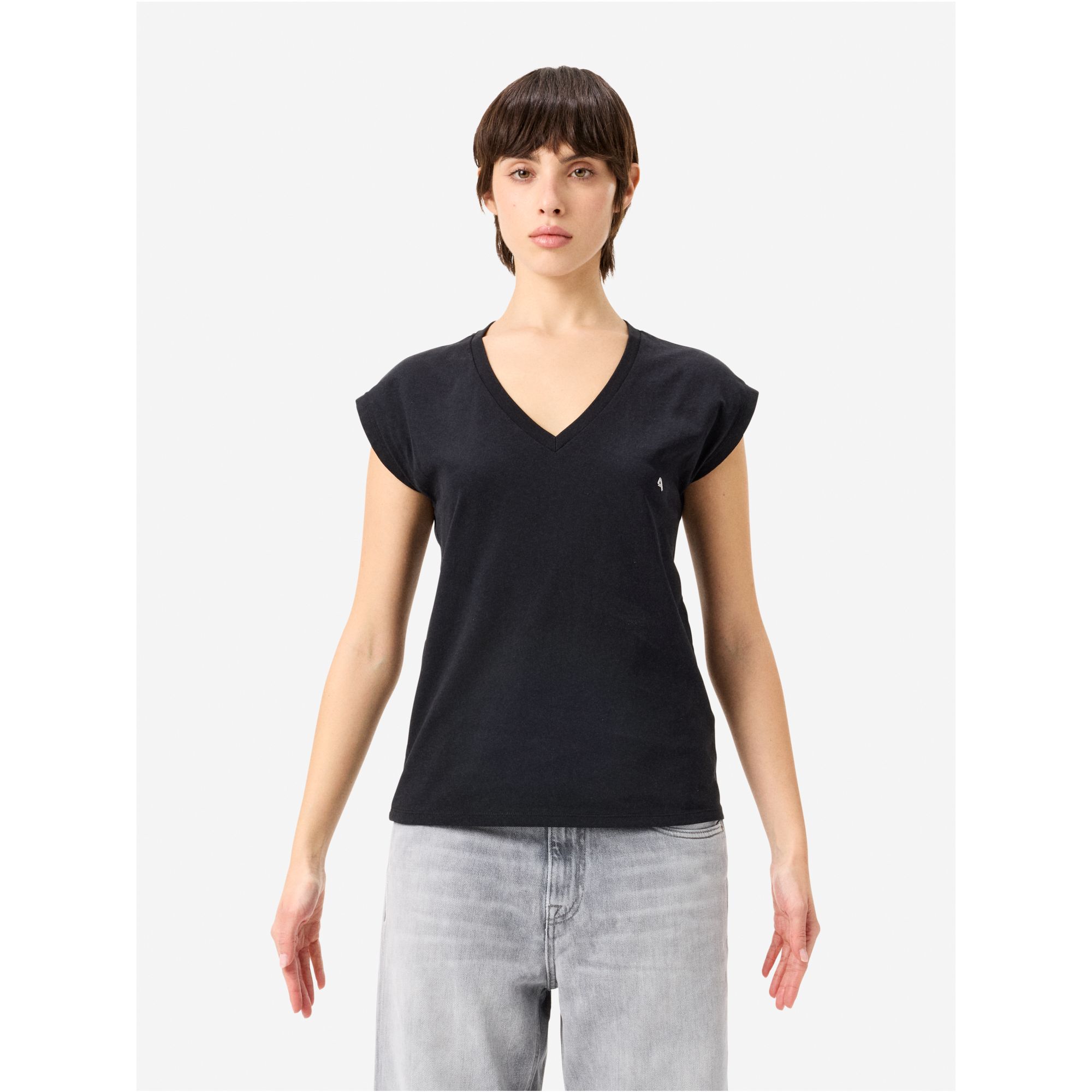 Jam v neck t-shirt rinse wash