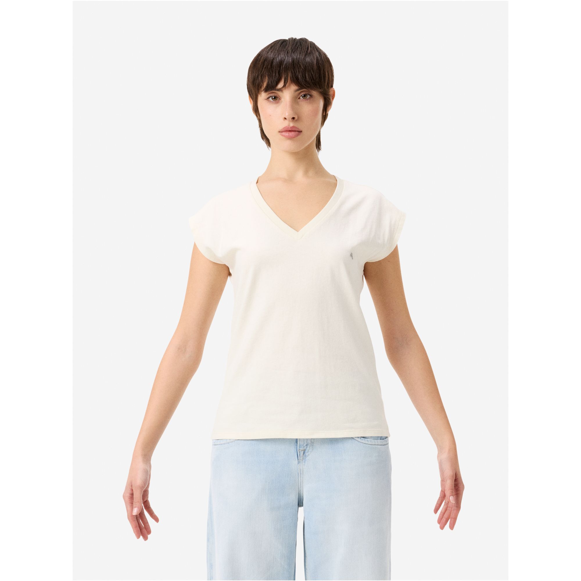 Jam v neck t-shirt rinse wash