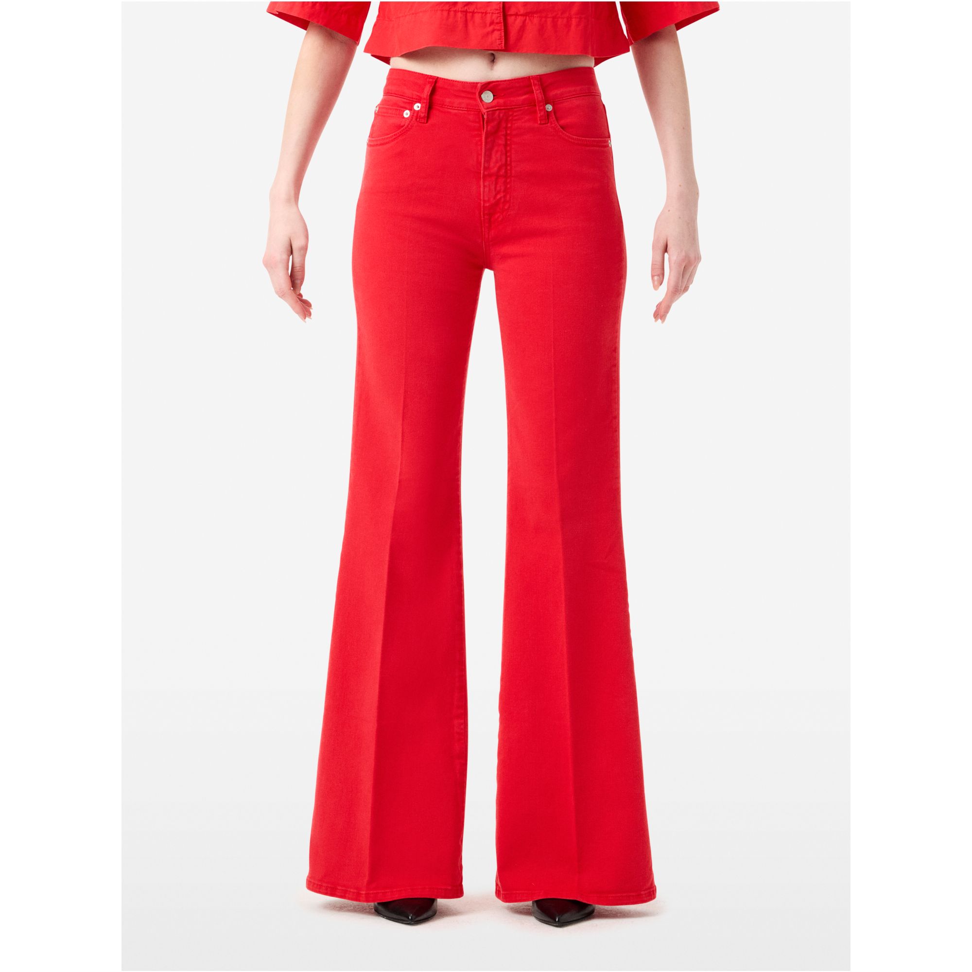 Flaire high rise flared direct dyed