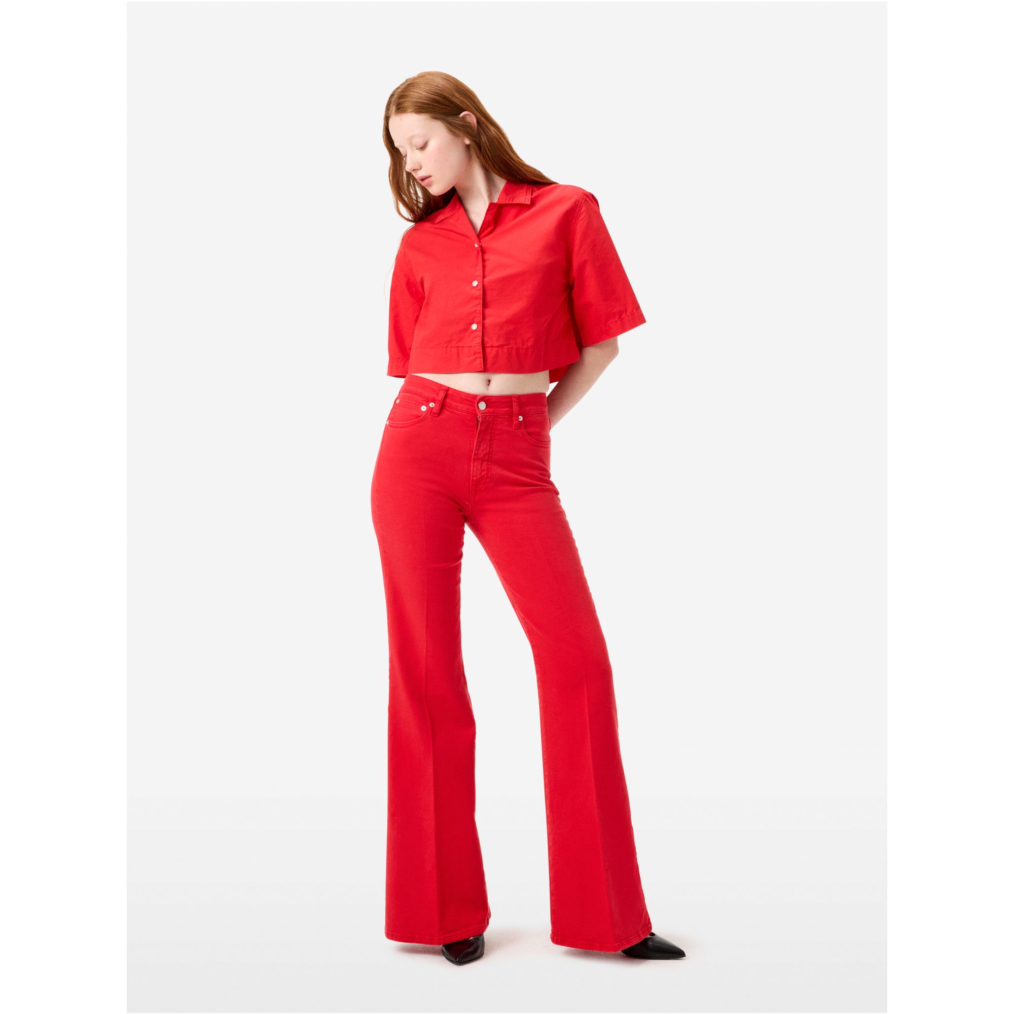 Flaire high rise flared direct dyed