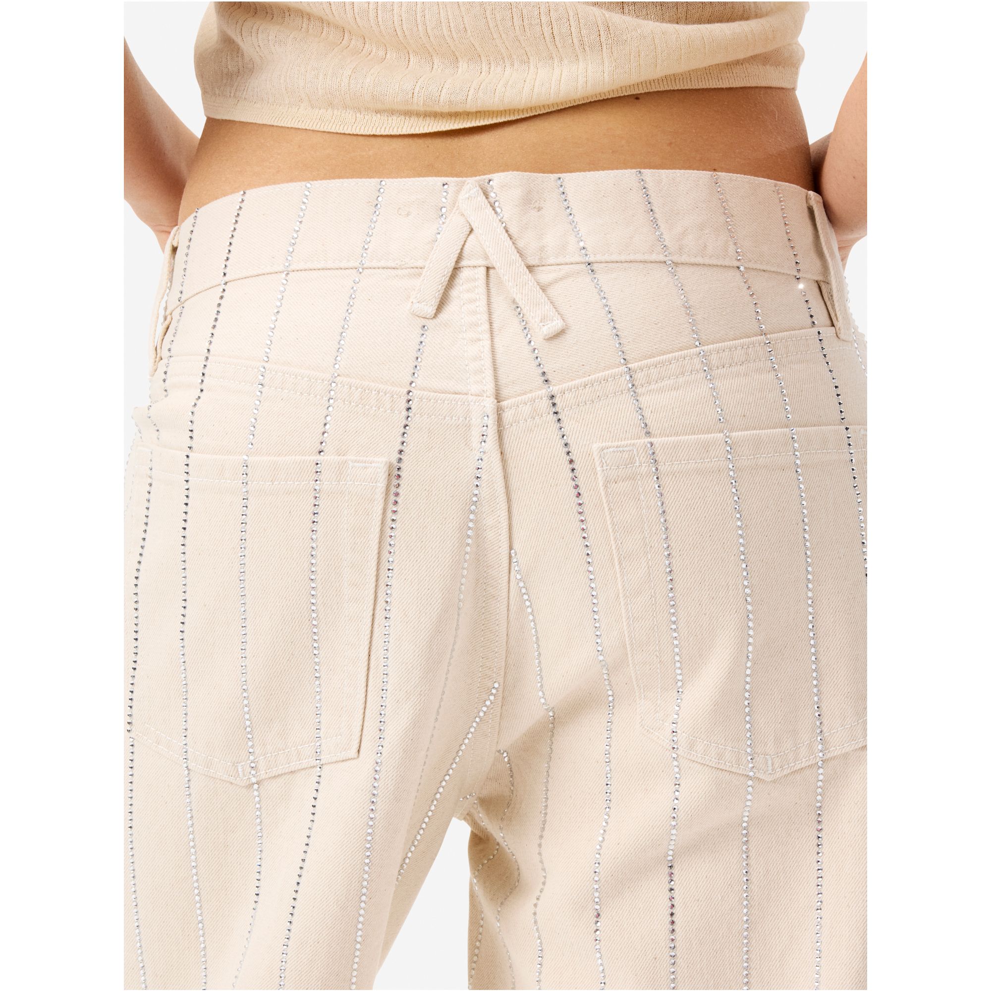 Jeans Mila straight fit con strass