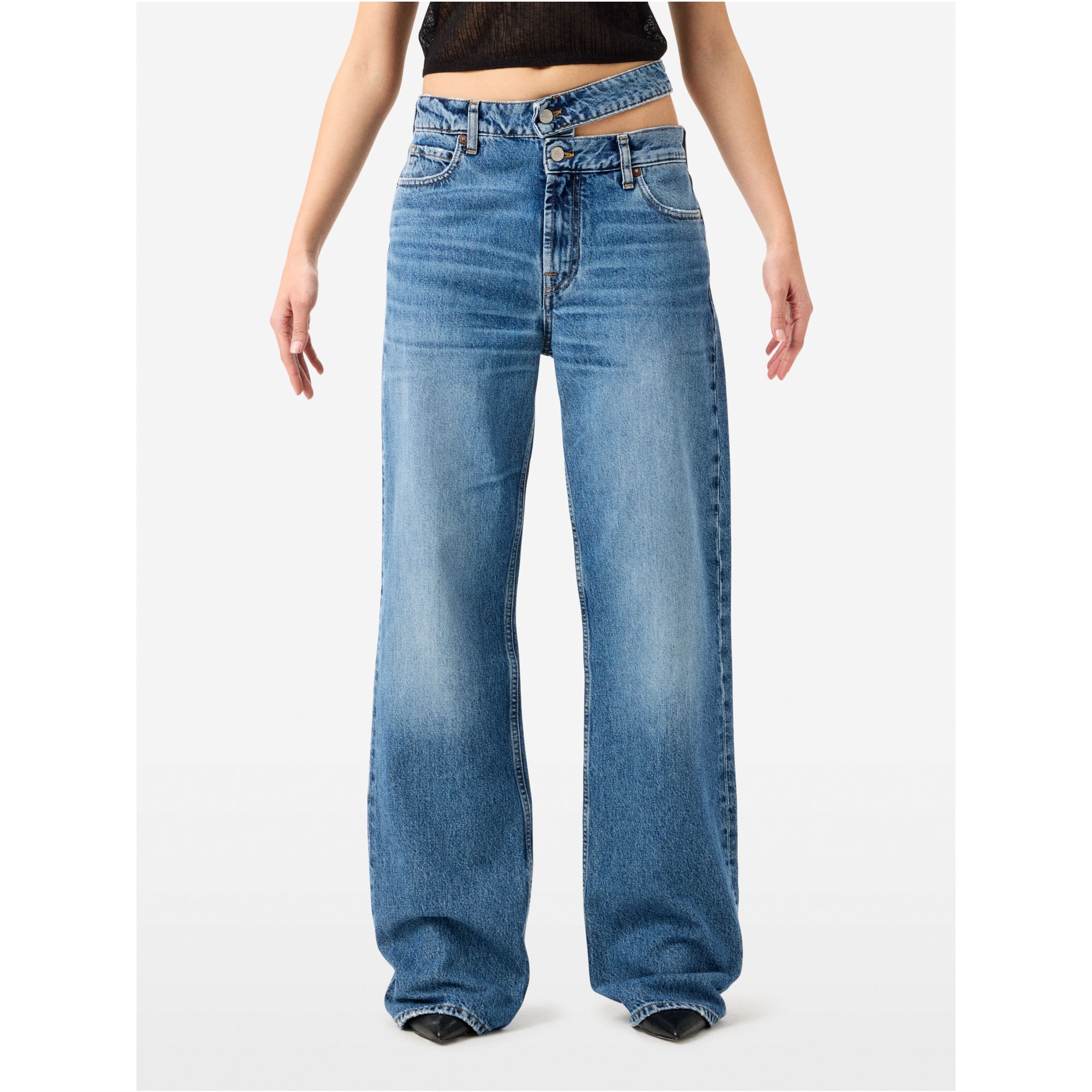 Jeans Zoe straight fit con doppia cintura