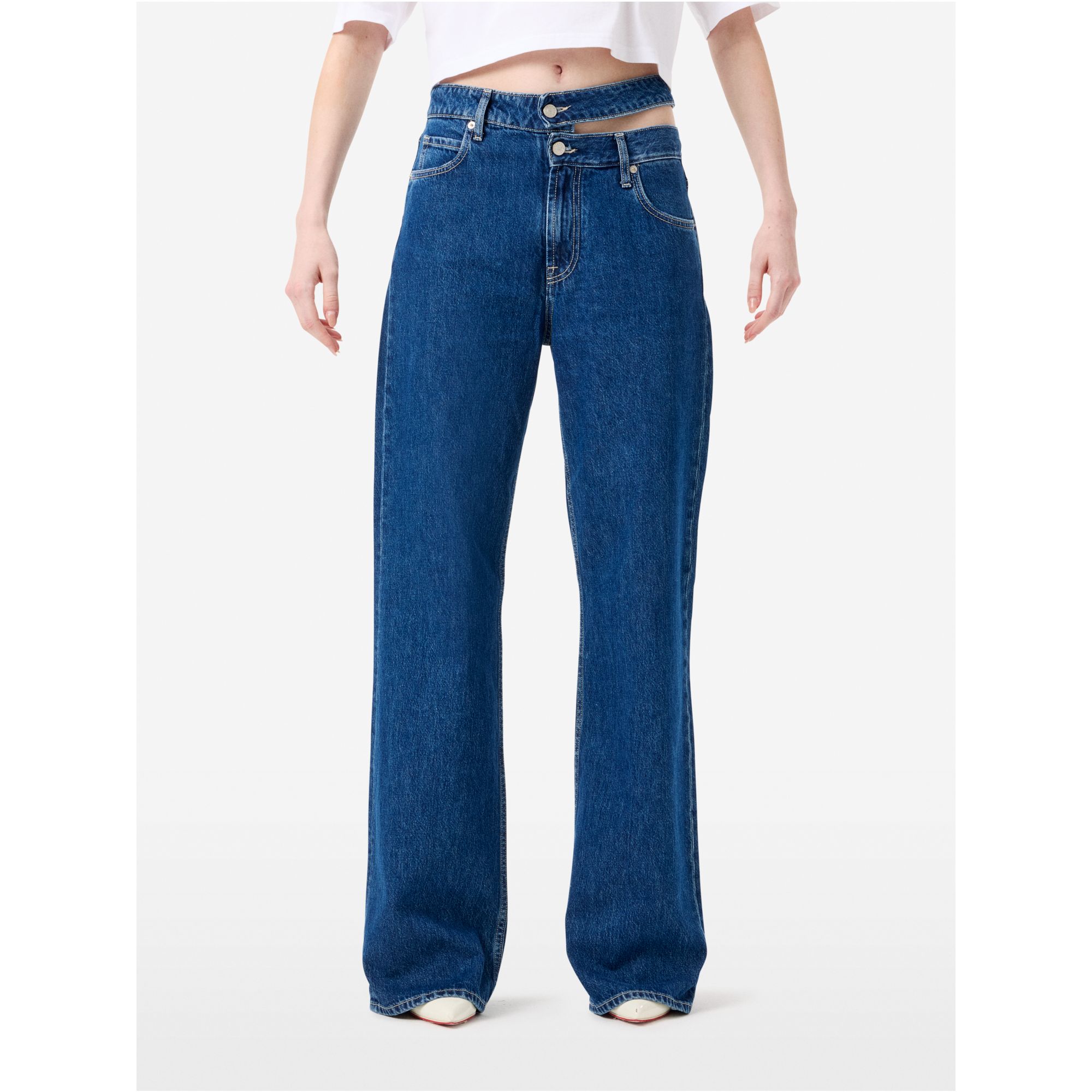 Jeans Zoe straight fit con doppia cintura