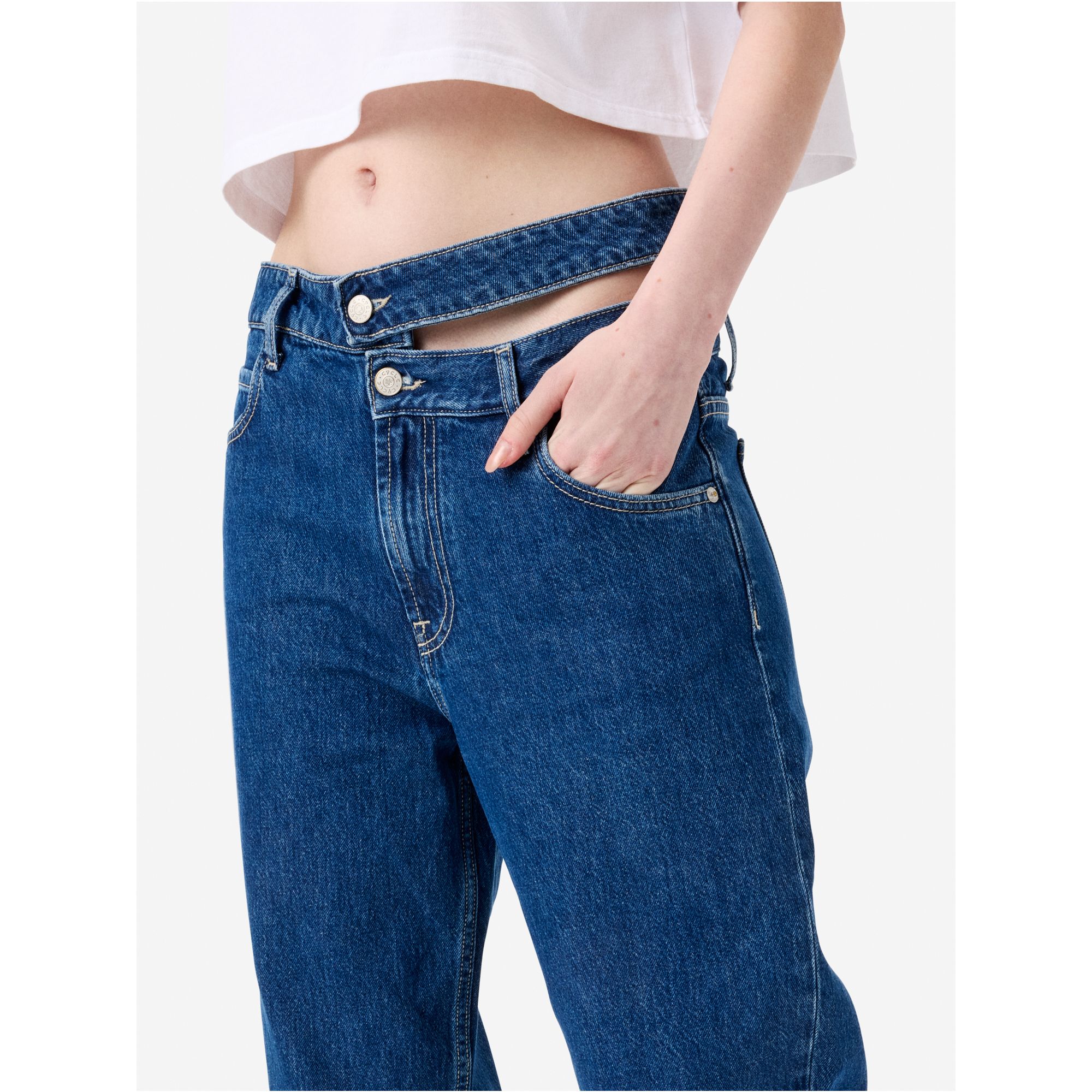 Jeans Zoe straight fit con doppia cintura