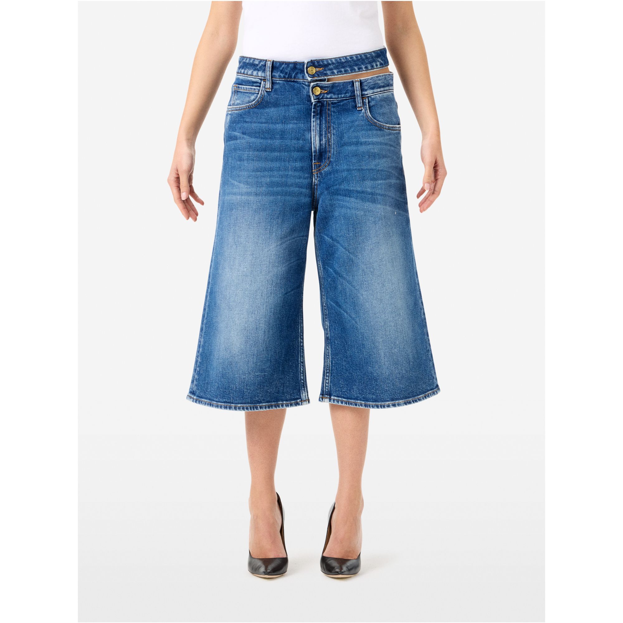 Missy wide-leg shorts with double belt