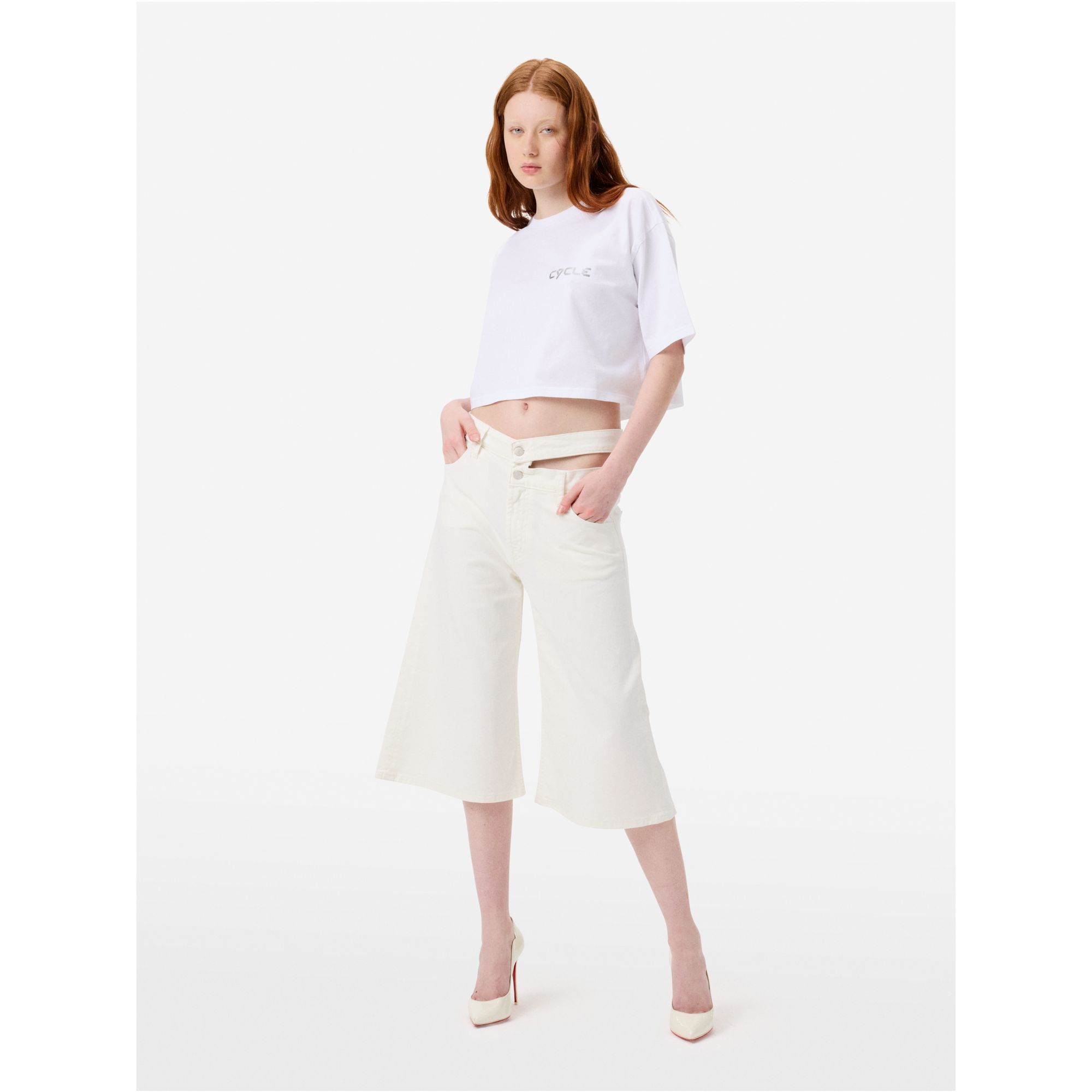 Missy wide-leg shorts with double belt