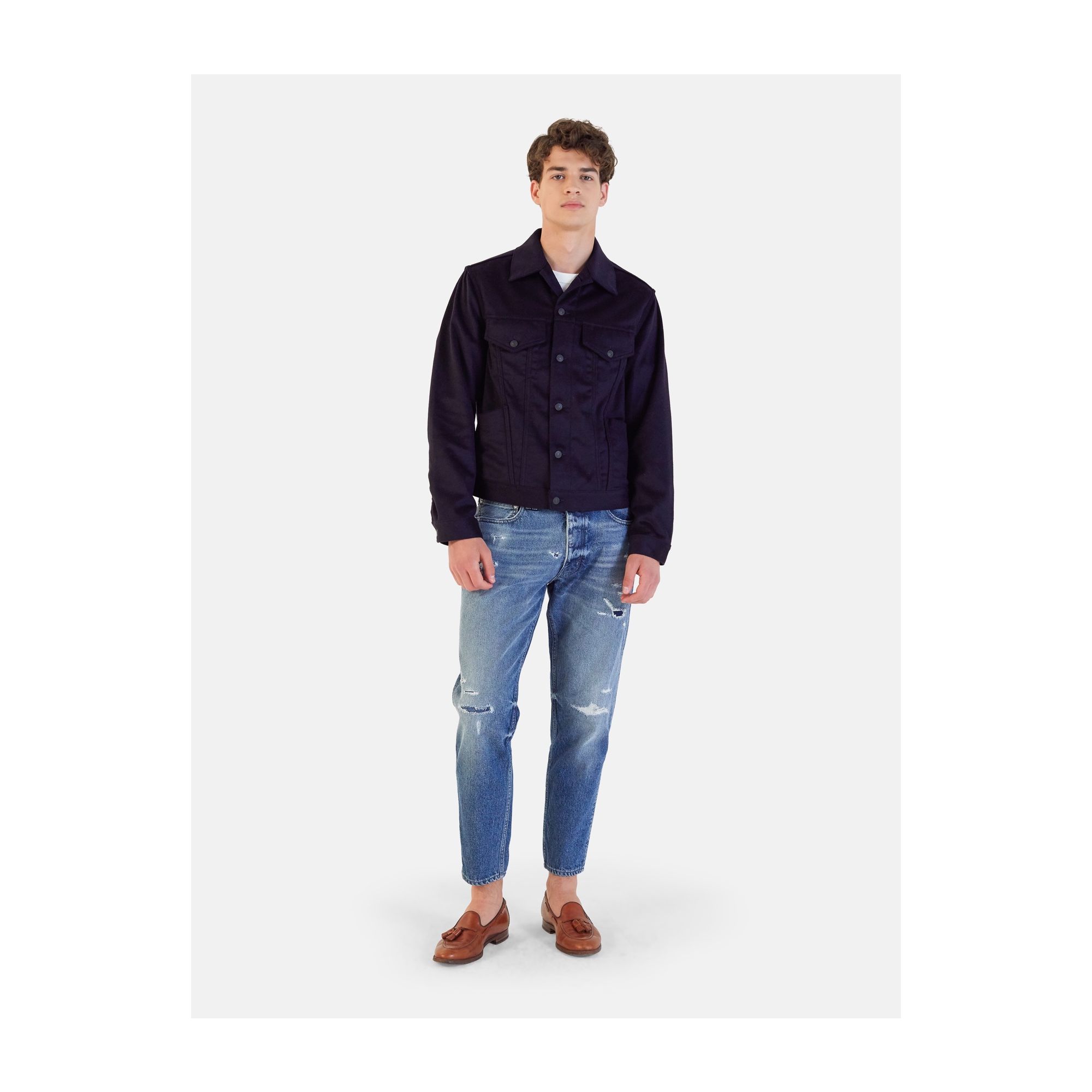 EVER WOOL TRACK JACKET NAVY SCURO