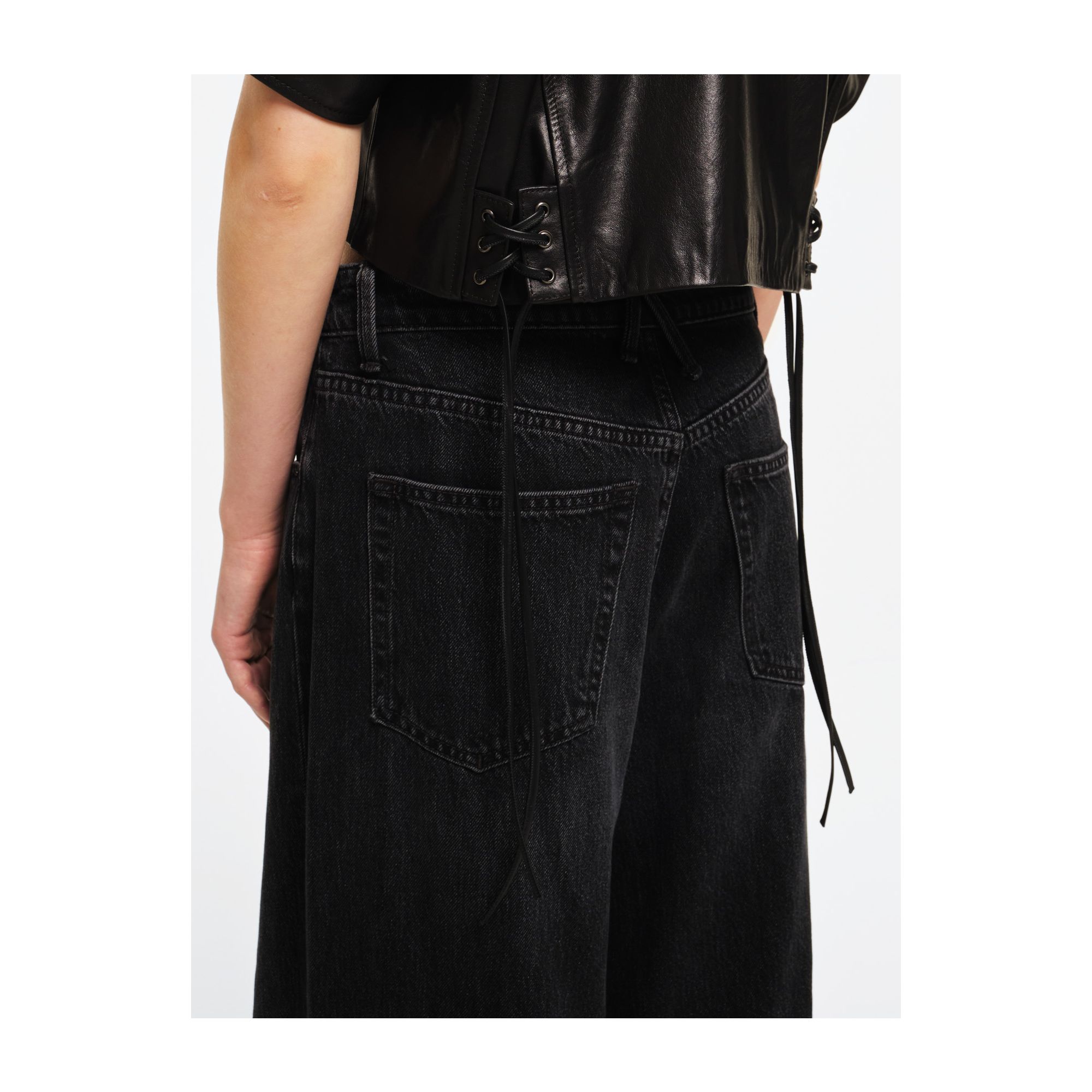 Cropped coco leather jacket