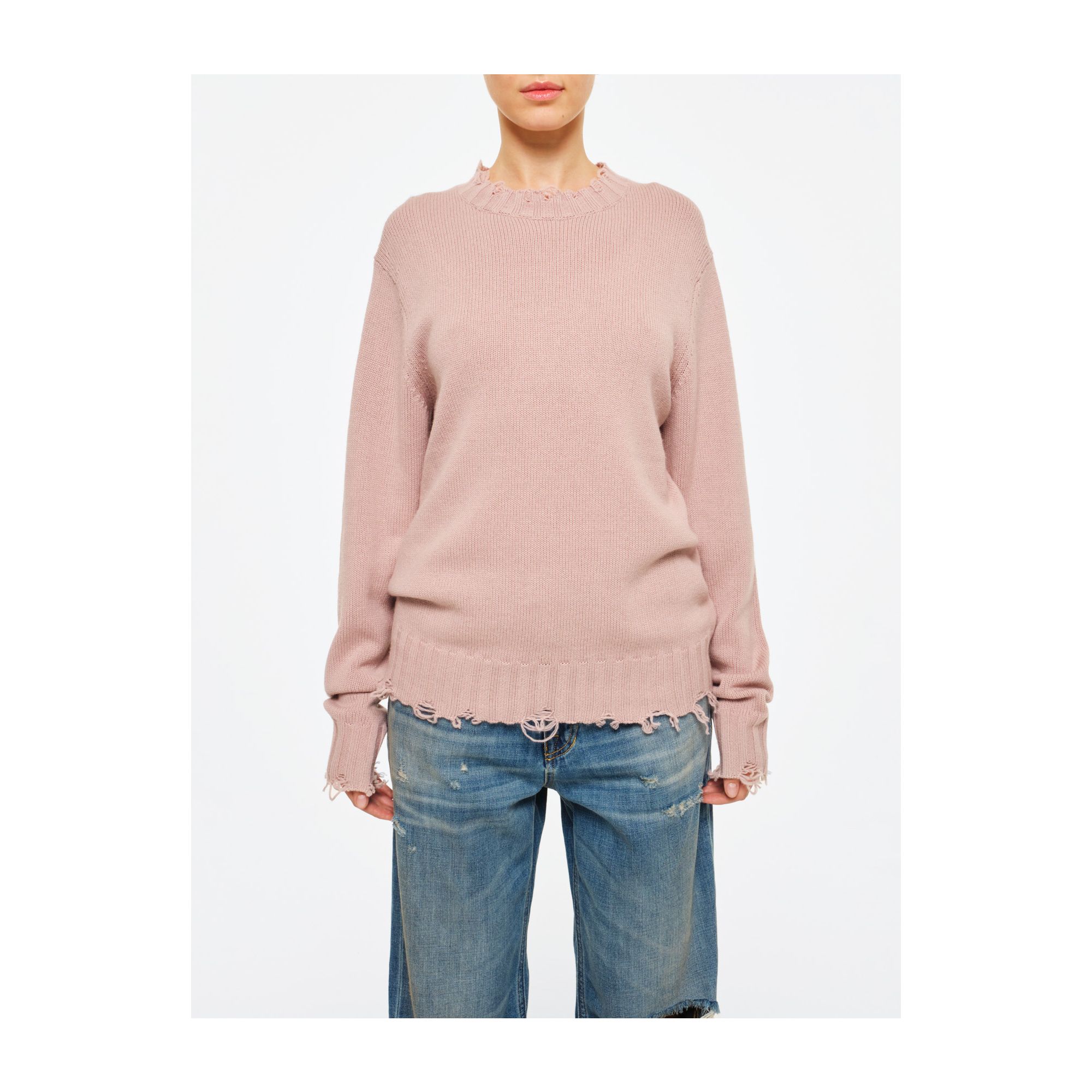 Warm round neck Big embroidery