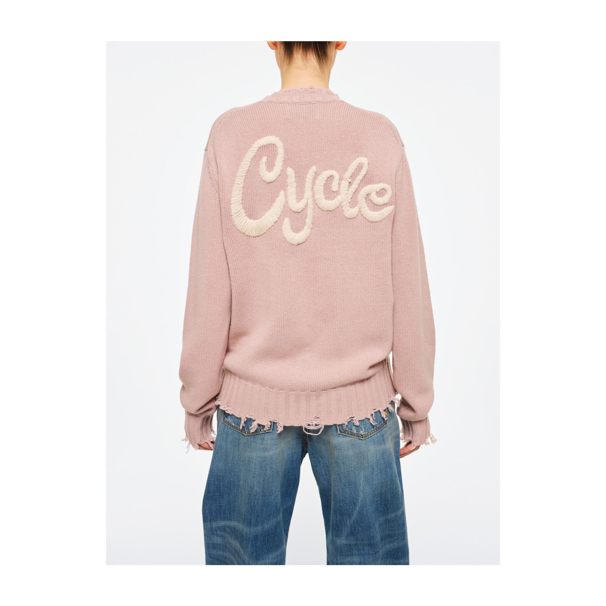 Warm round neck Big embroidery