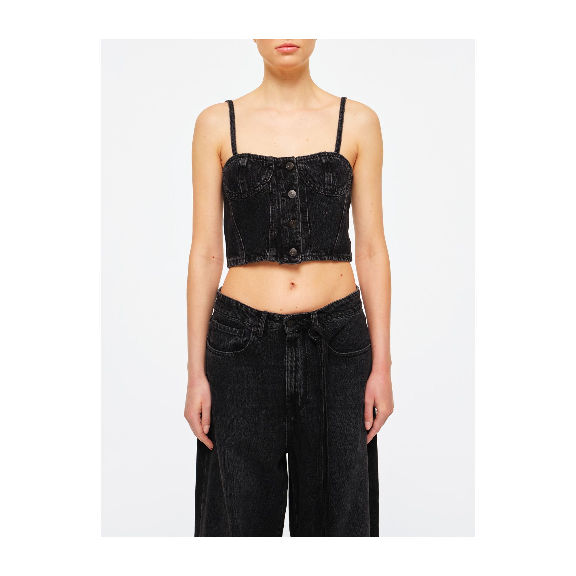 Denim Zoe crop top