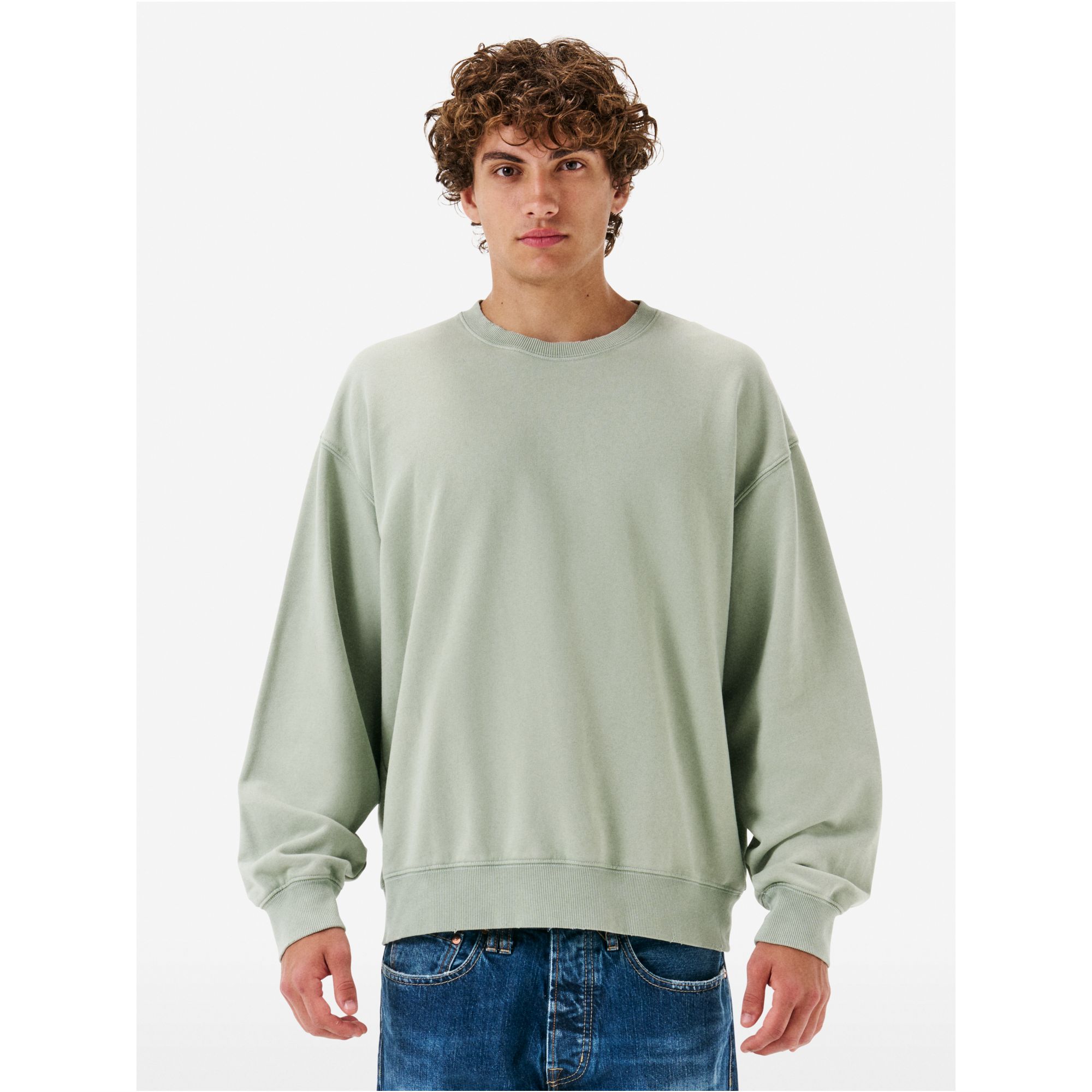Ethan round neck cott. fl. resin spray garment dyed