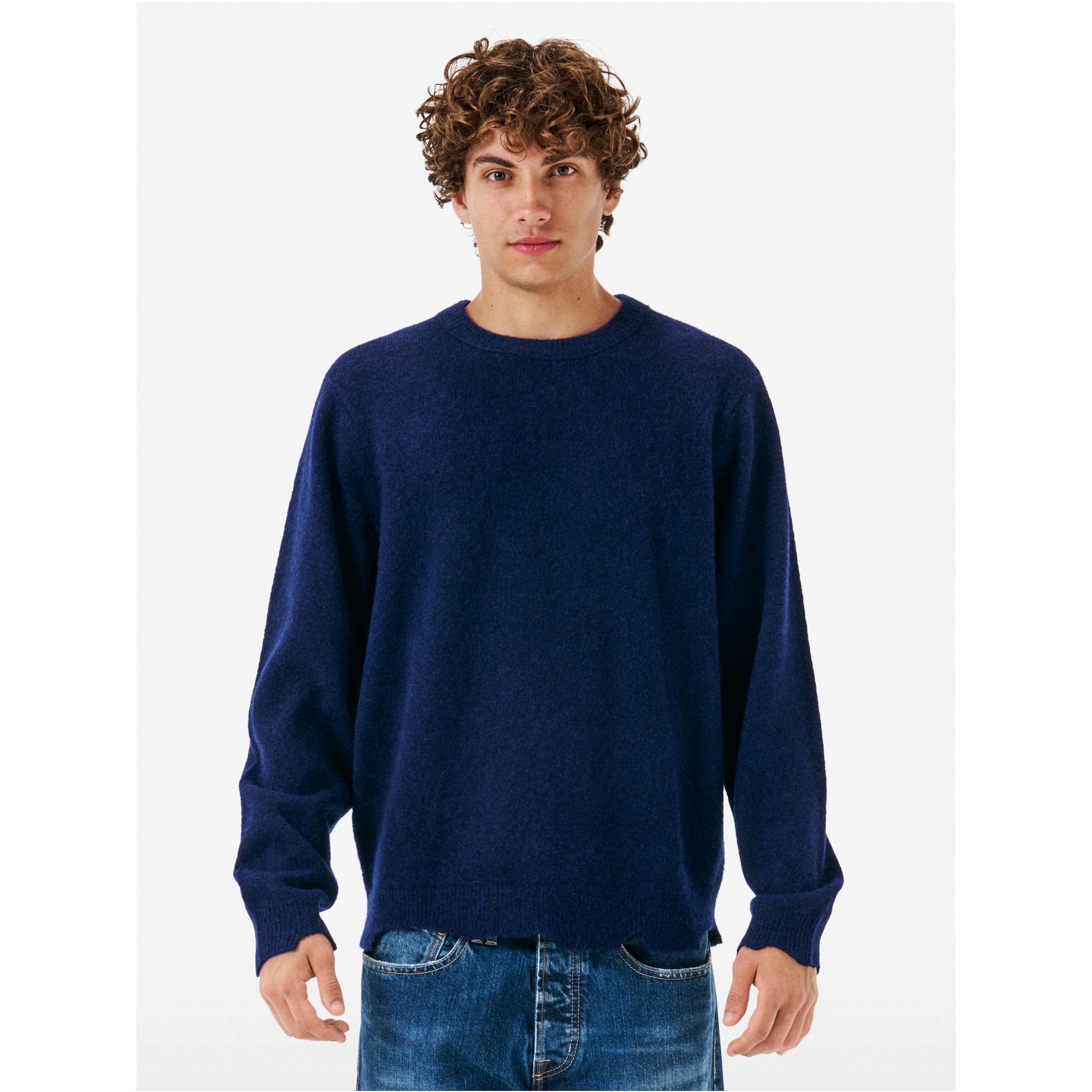 Round plain knit alpaca