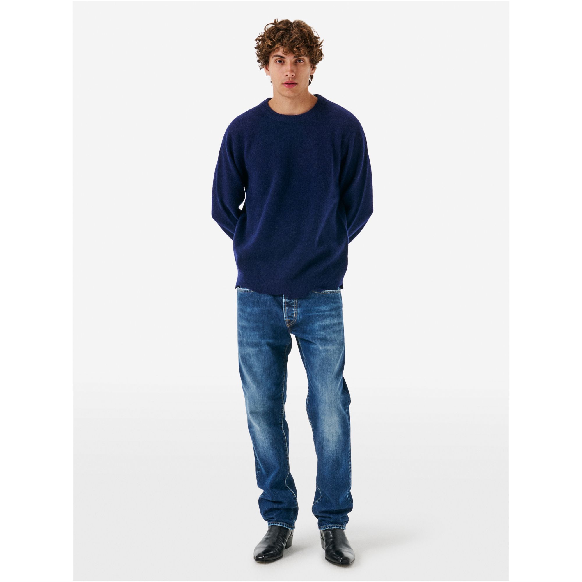Round plain knit alpaca