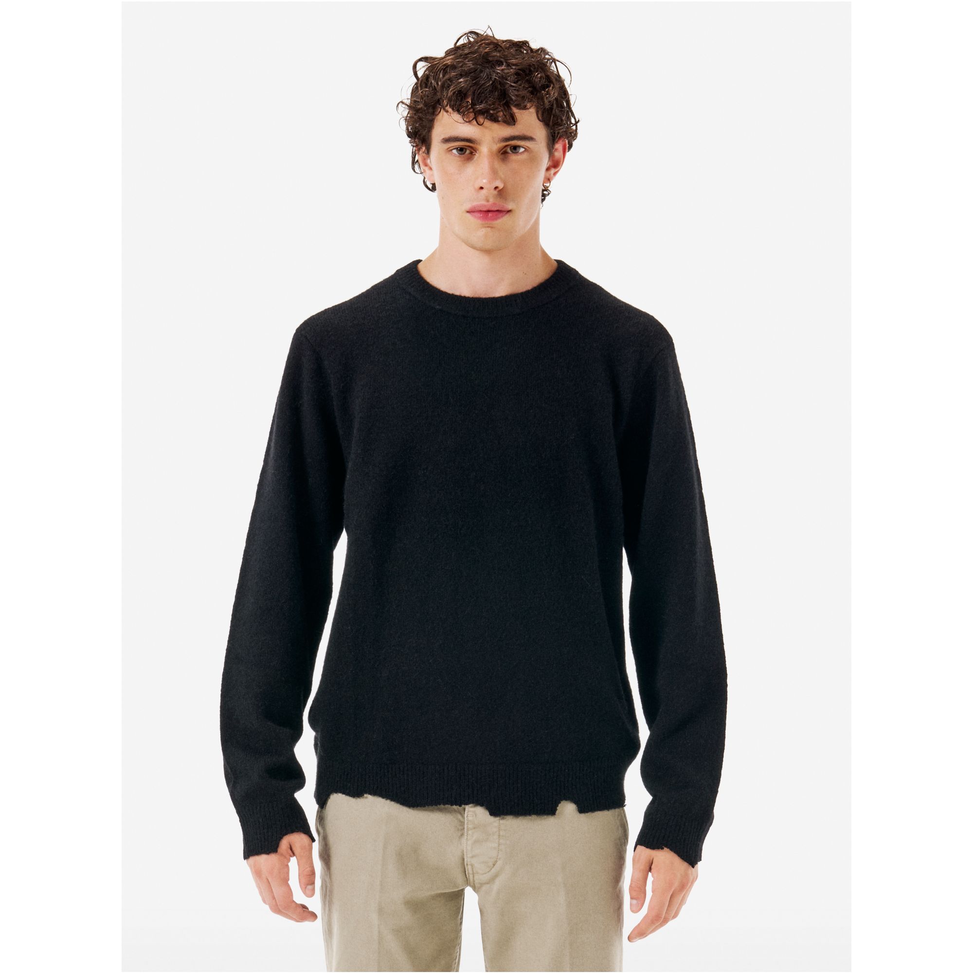 Round plain knit alpaca