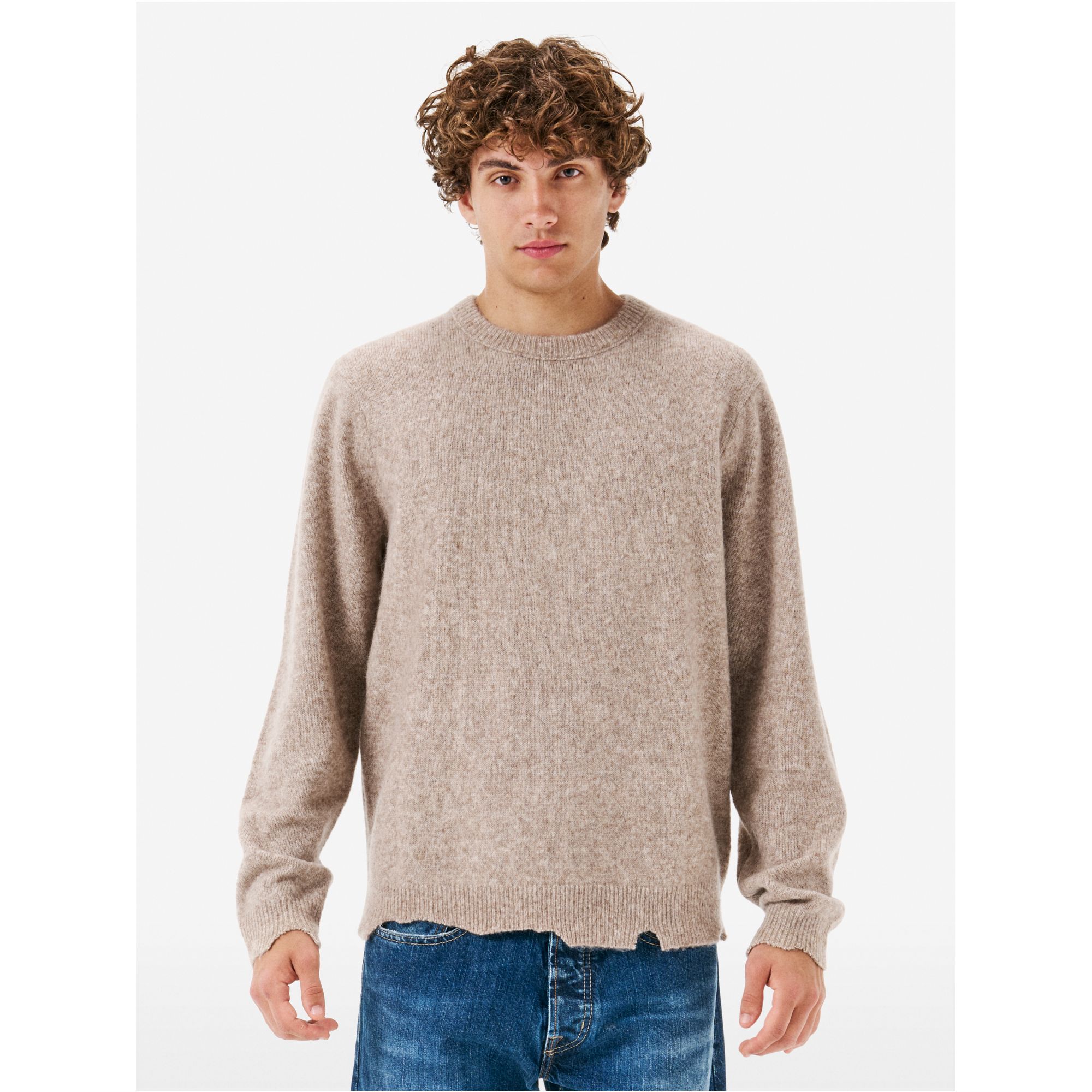 Round plain knit alpaca