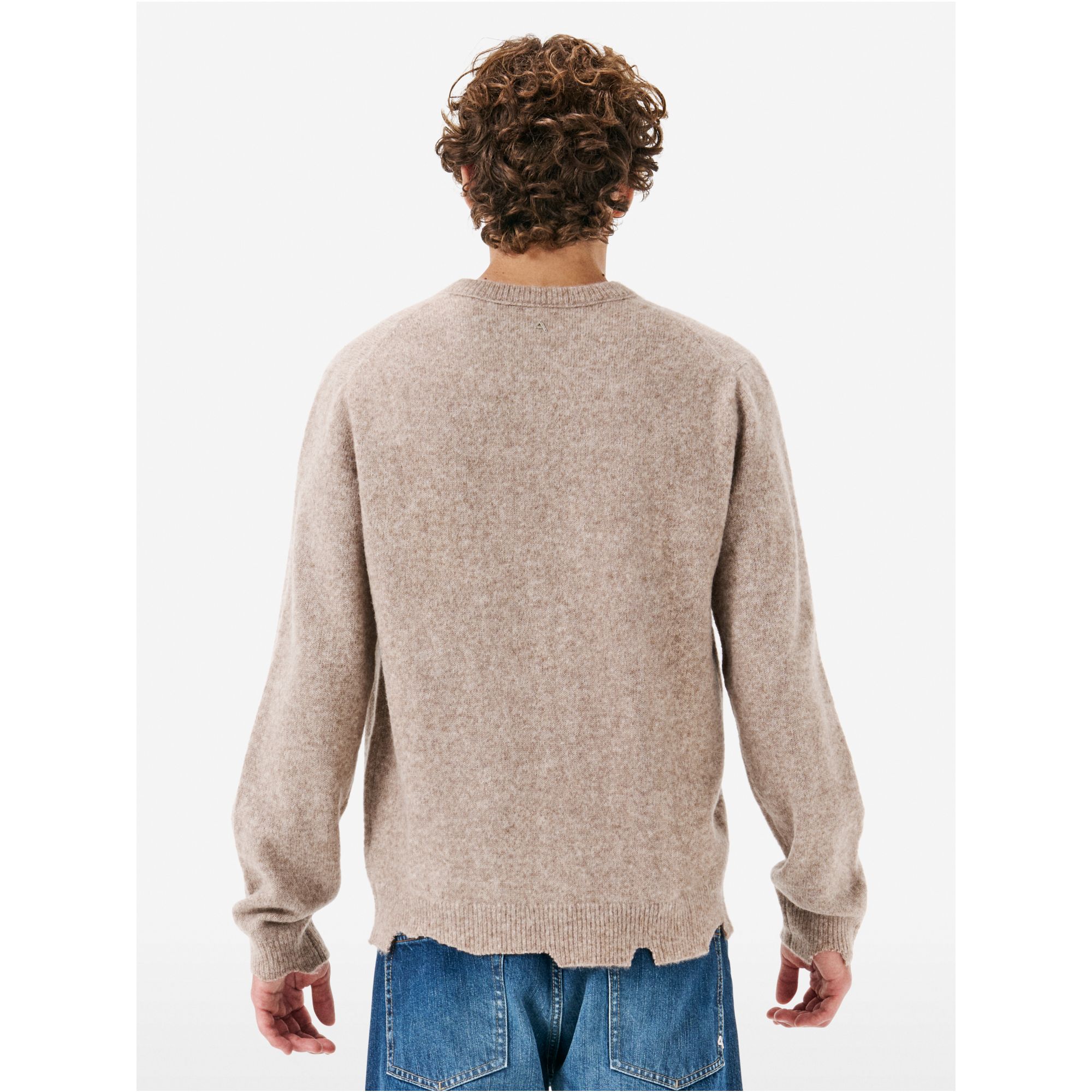 Round plain knit alpaca