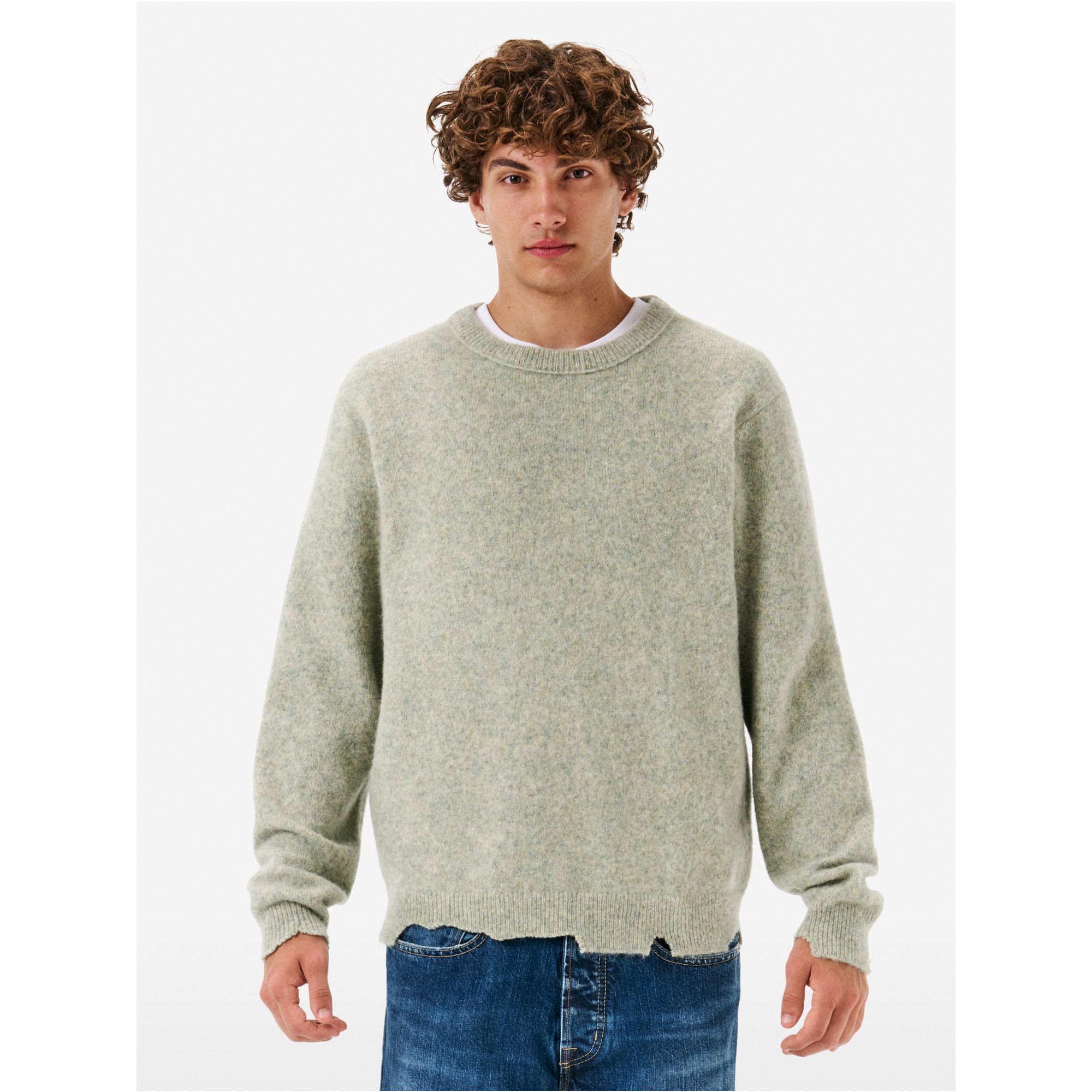 Round plain knit alpaca
