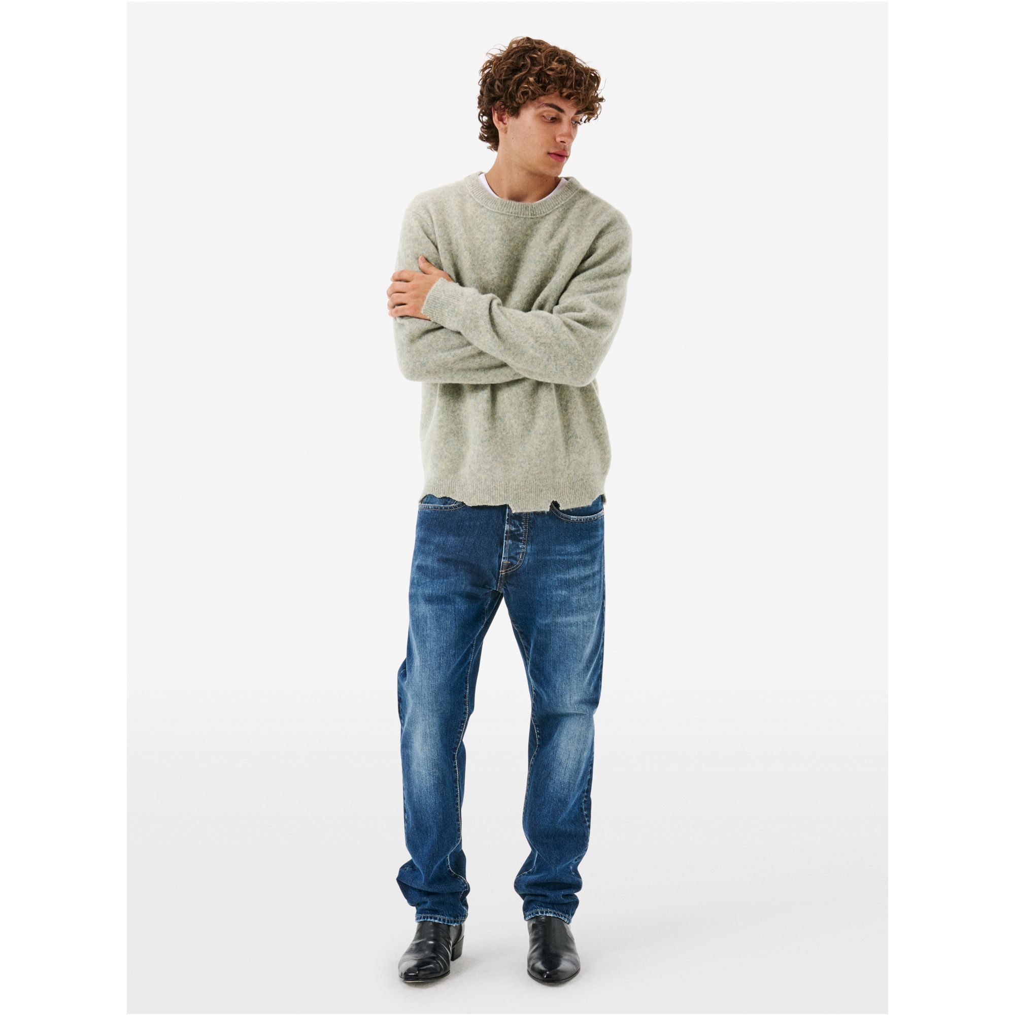 Round plain knit alpaca