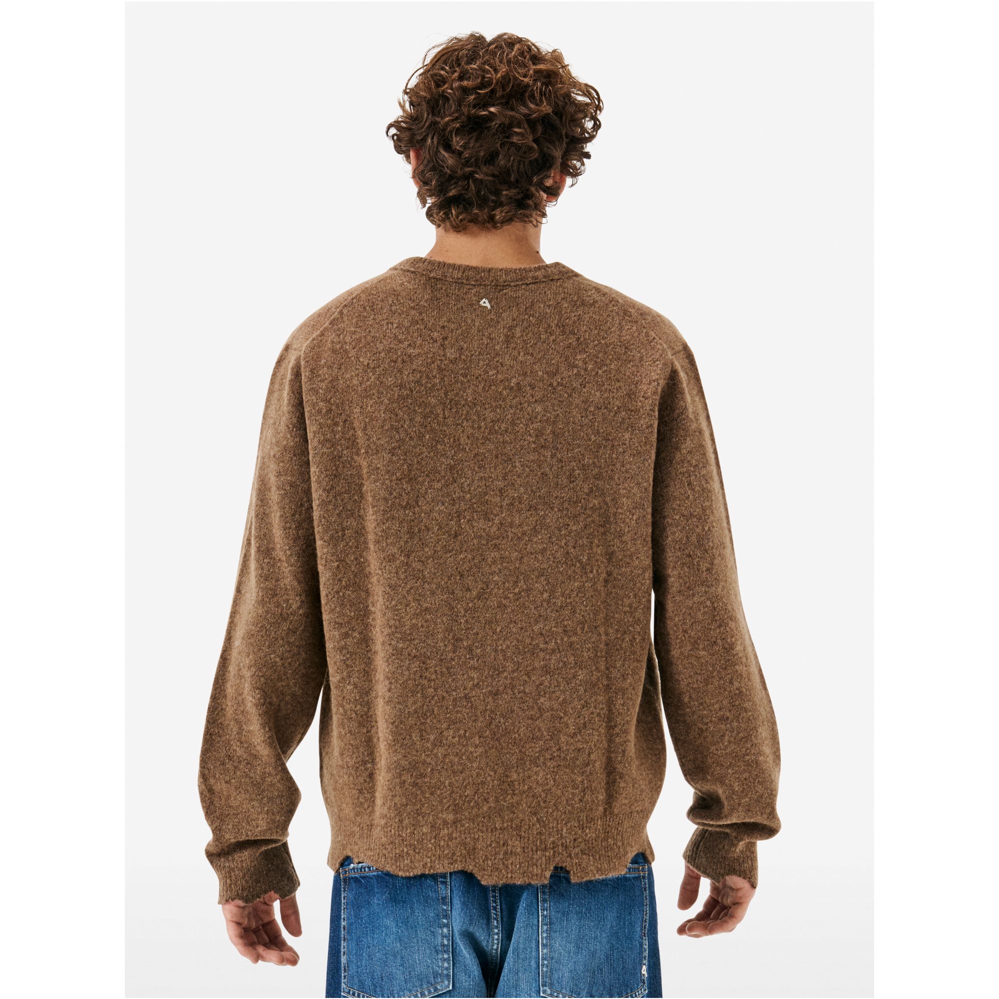 Round plain knit alpaca
