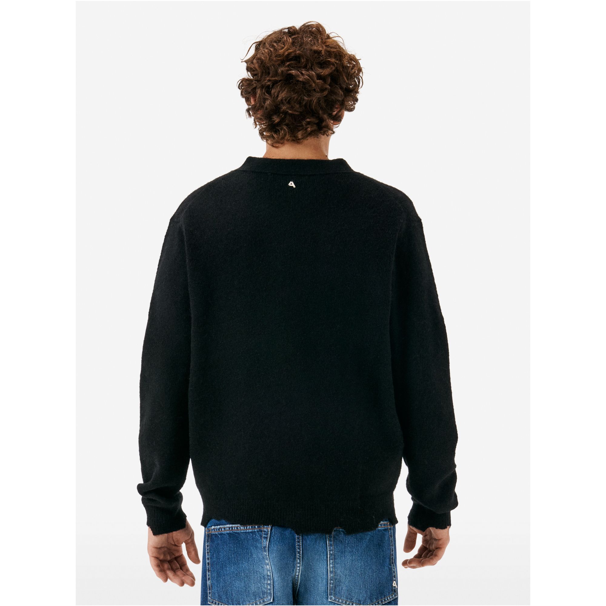 Cardigan plain knit alpaca