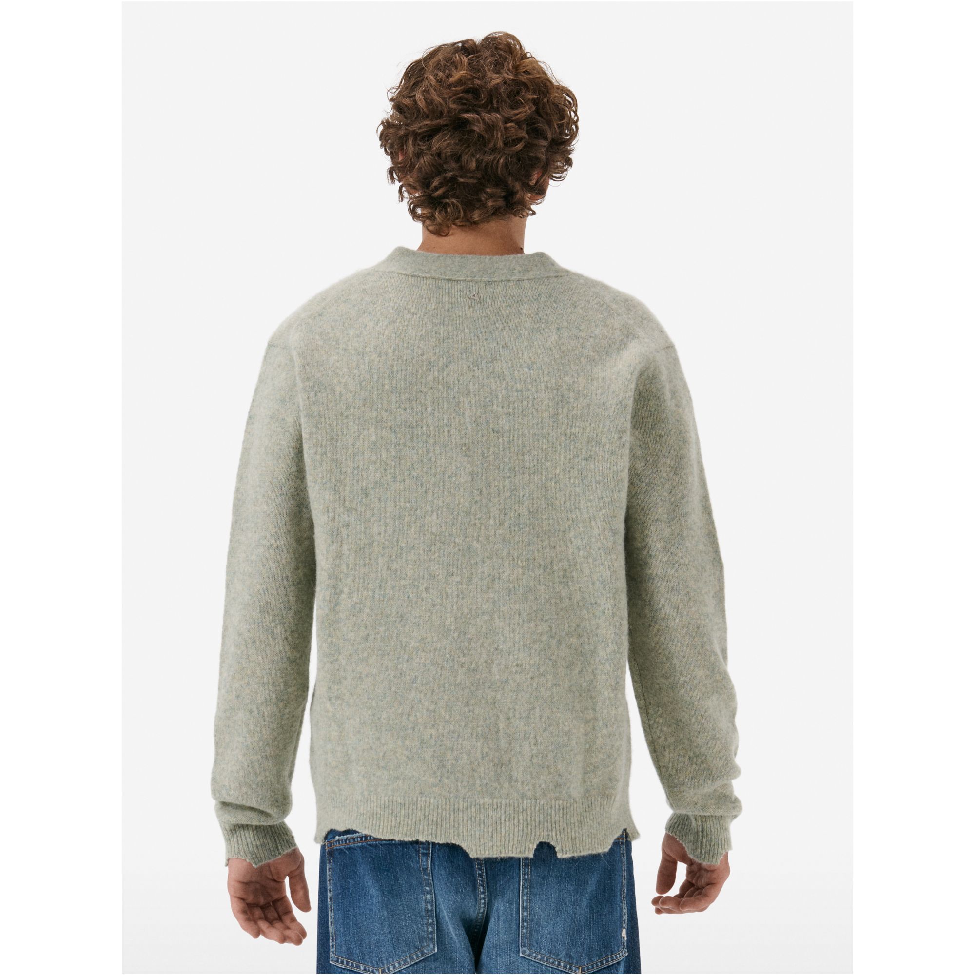 Cardigan plain knit alpaca