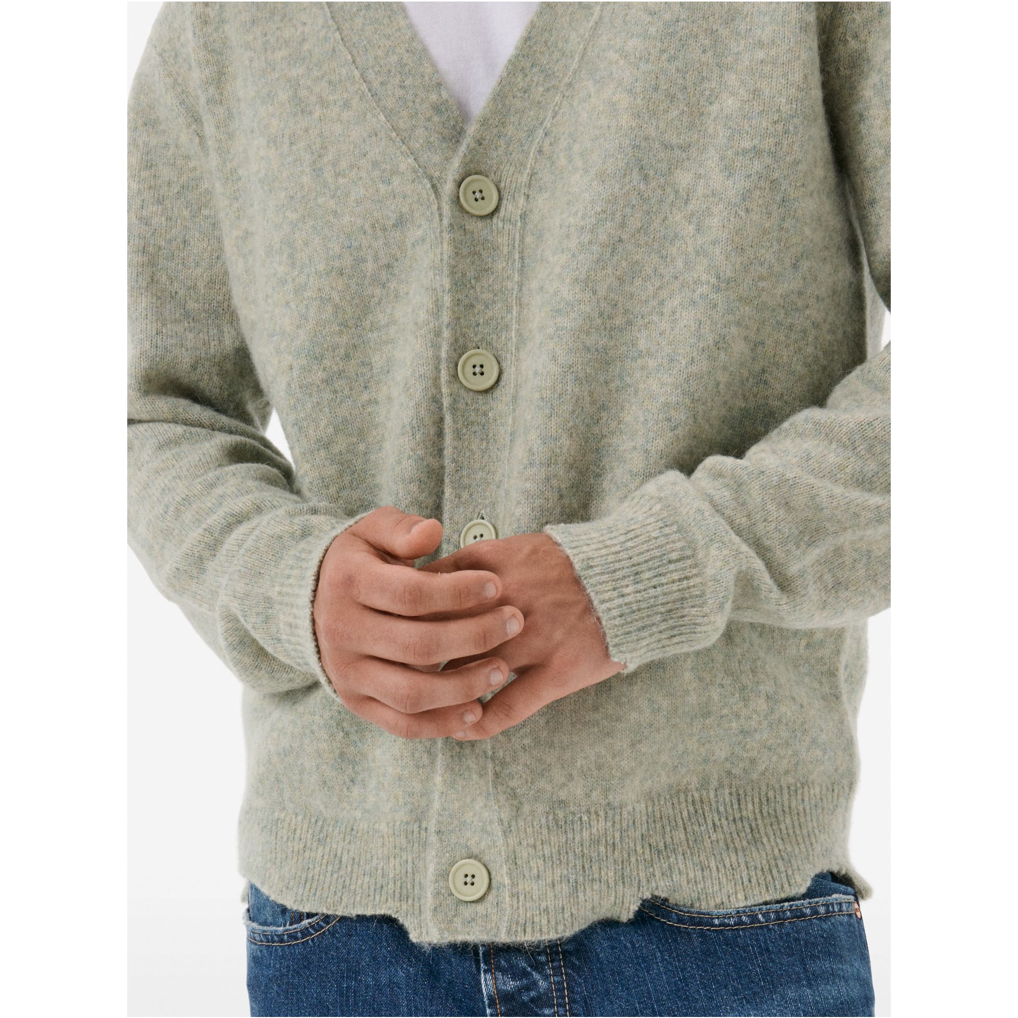 Cardigan plain knit alpaca