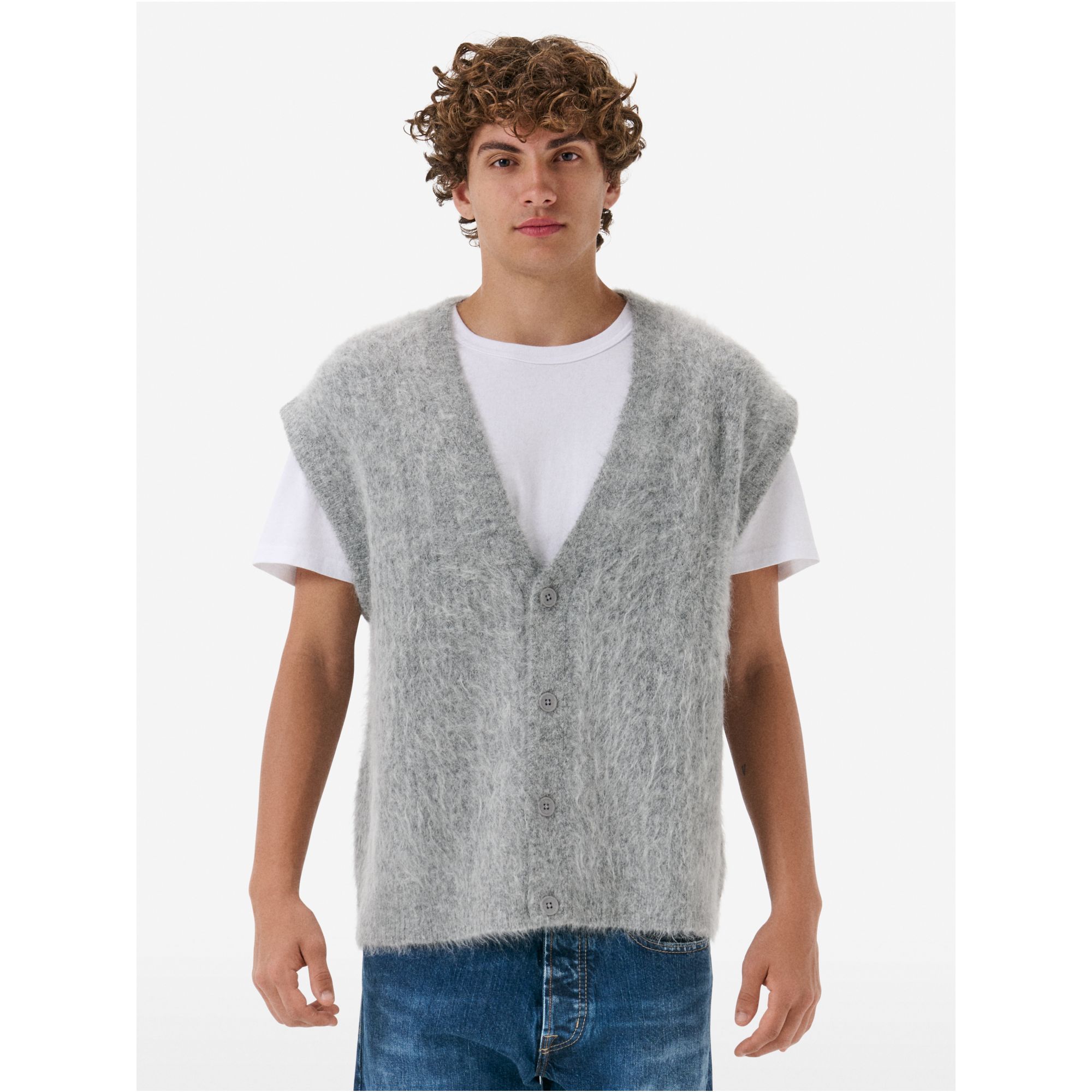 Over gilet brushed english rib amazing