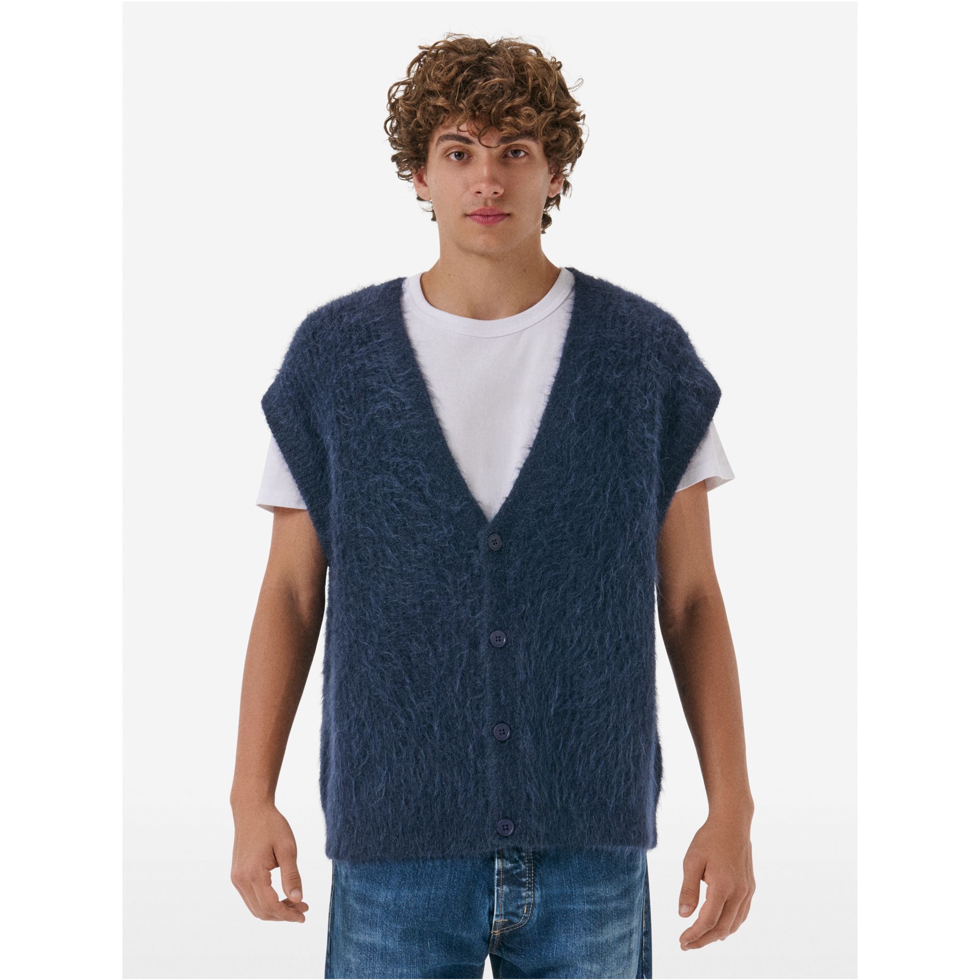 Over gilet brushed english rib amazing