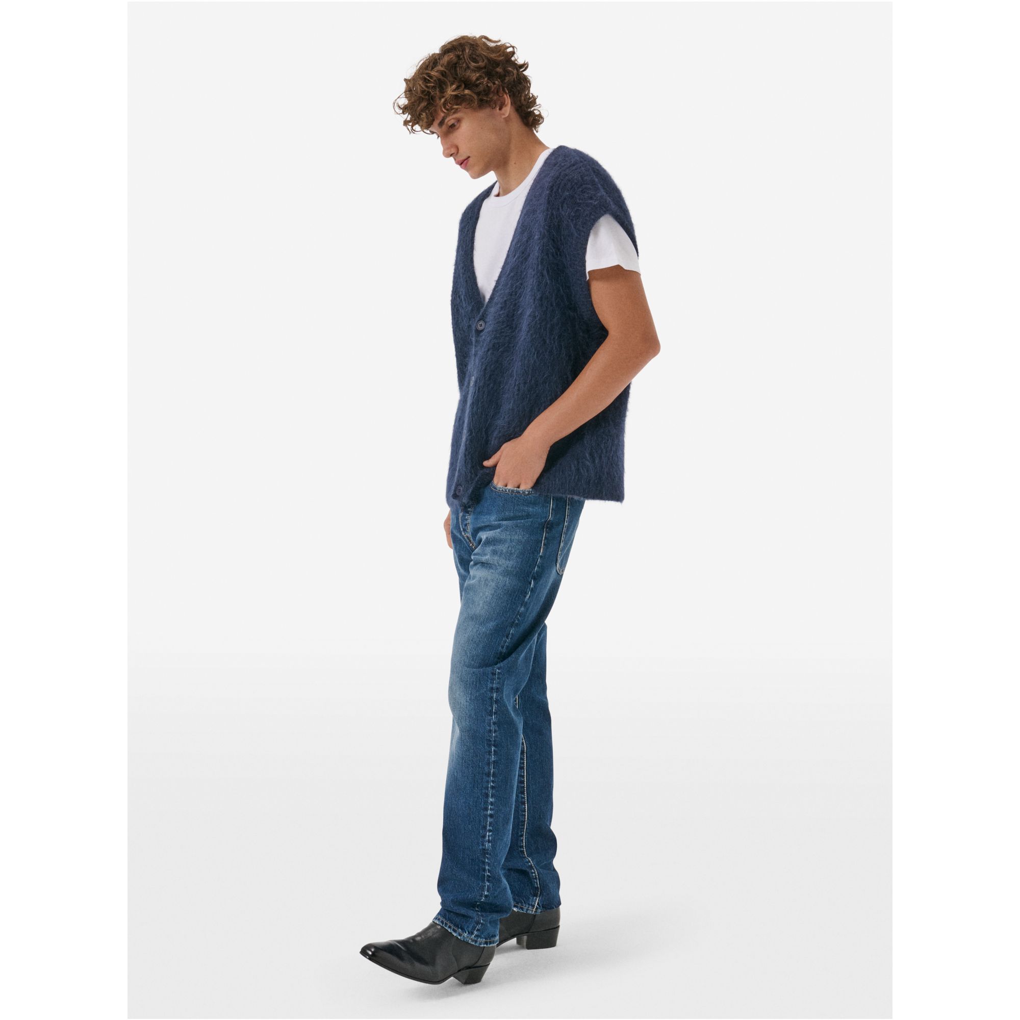 Over gilet brushed english rib amazing