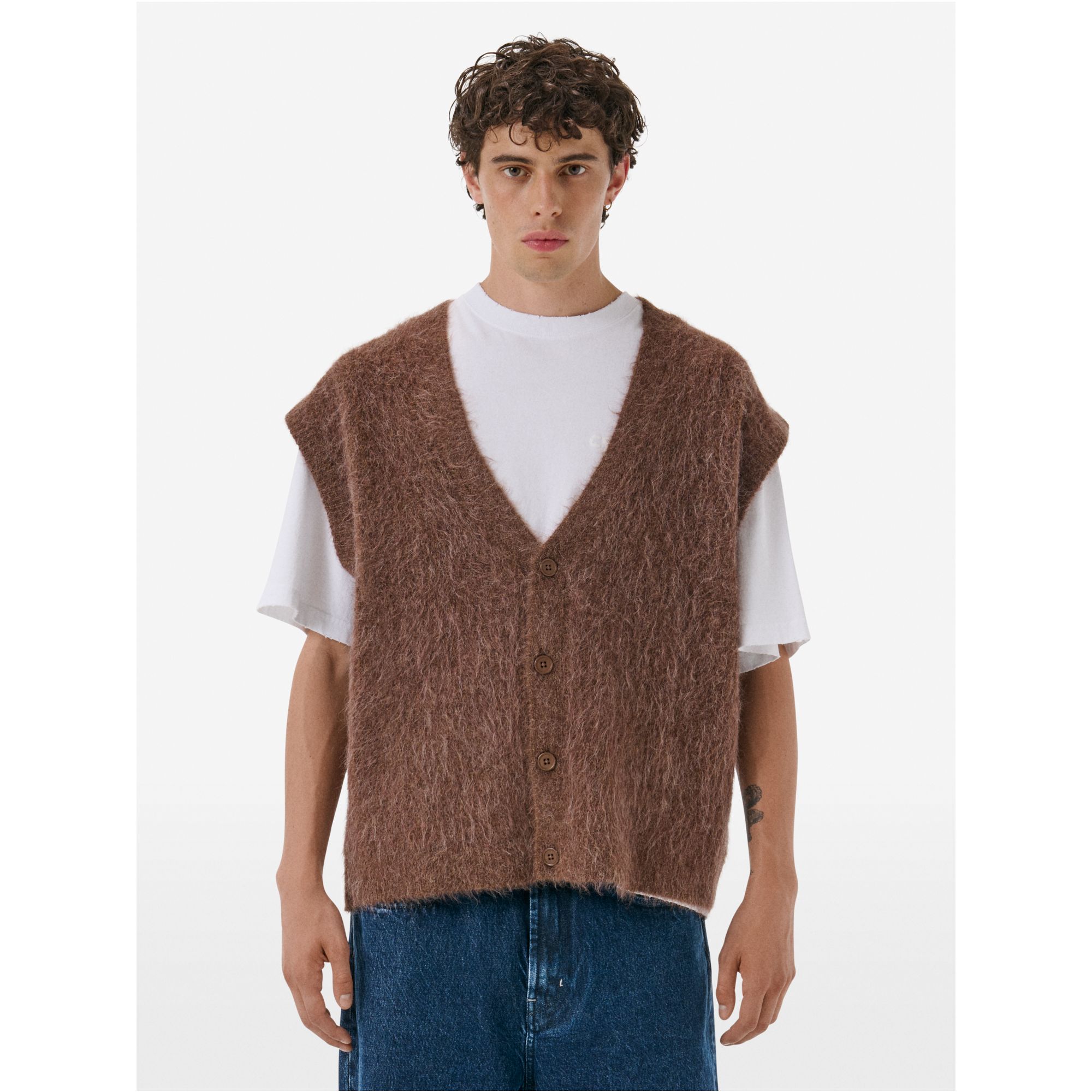 Over gilet brushed english rib amazing