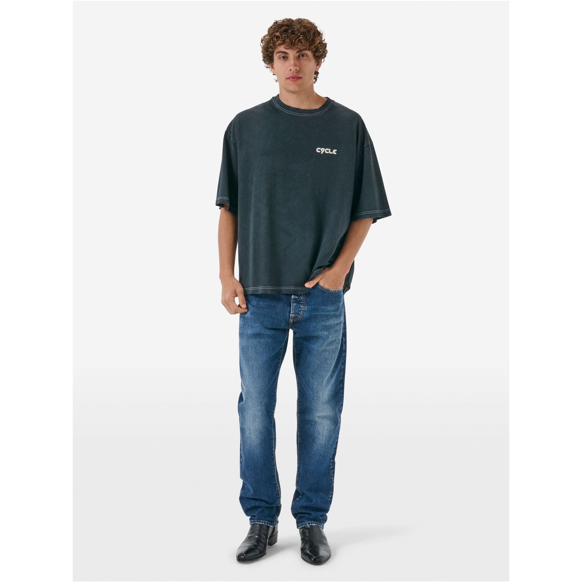 Over printed t-shirt resin spray garment dyed